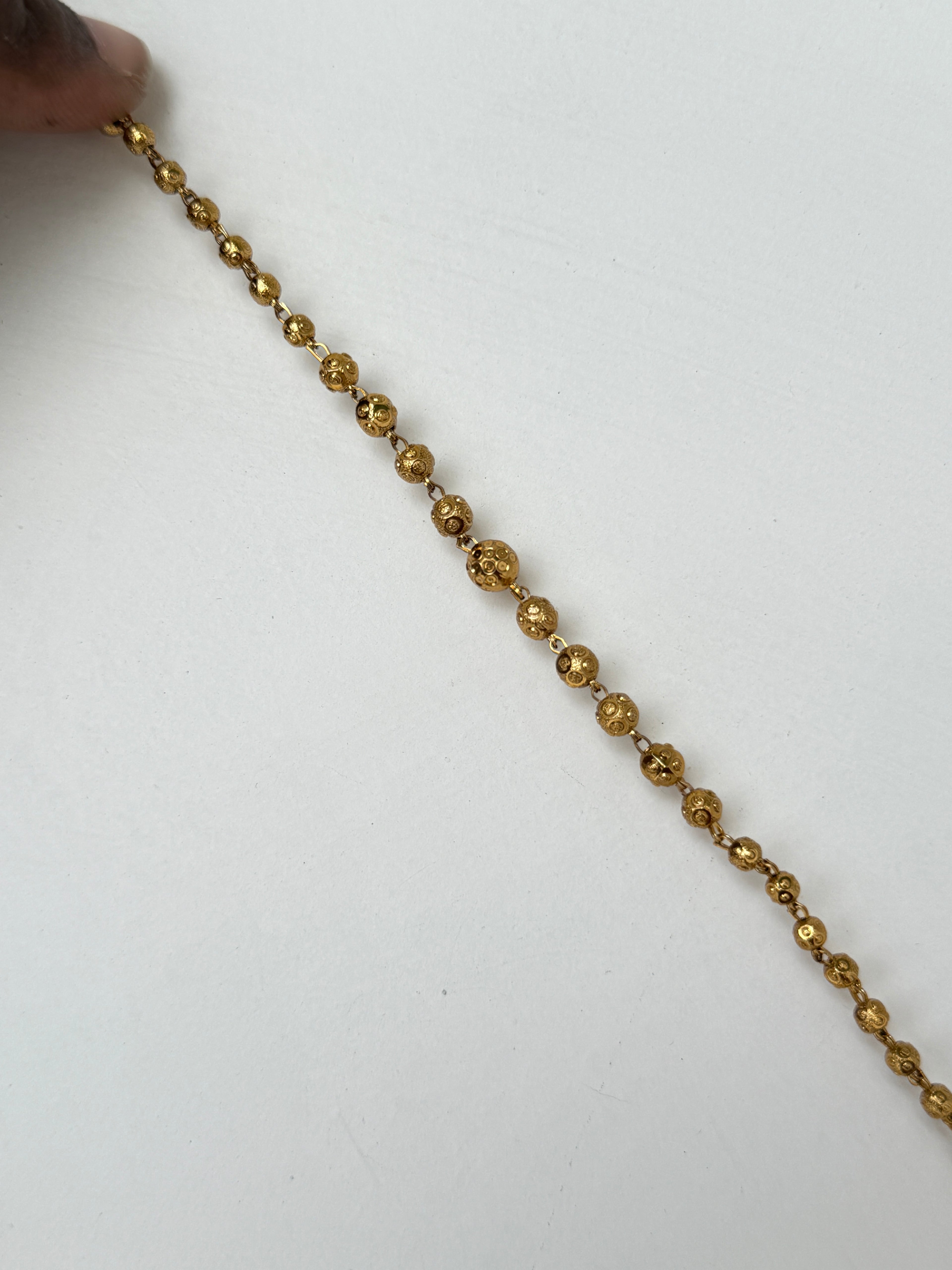 Br513 adjustable gold ball bracelet