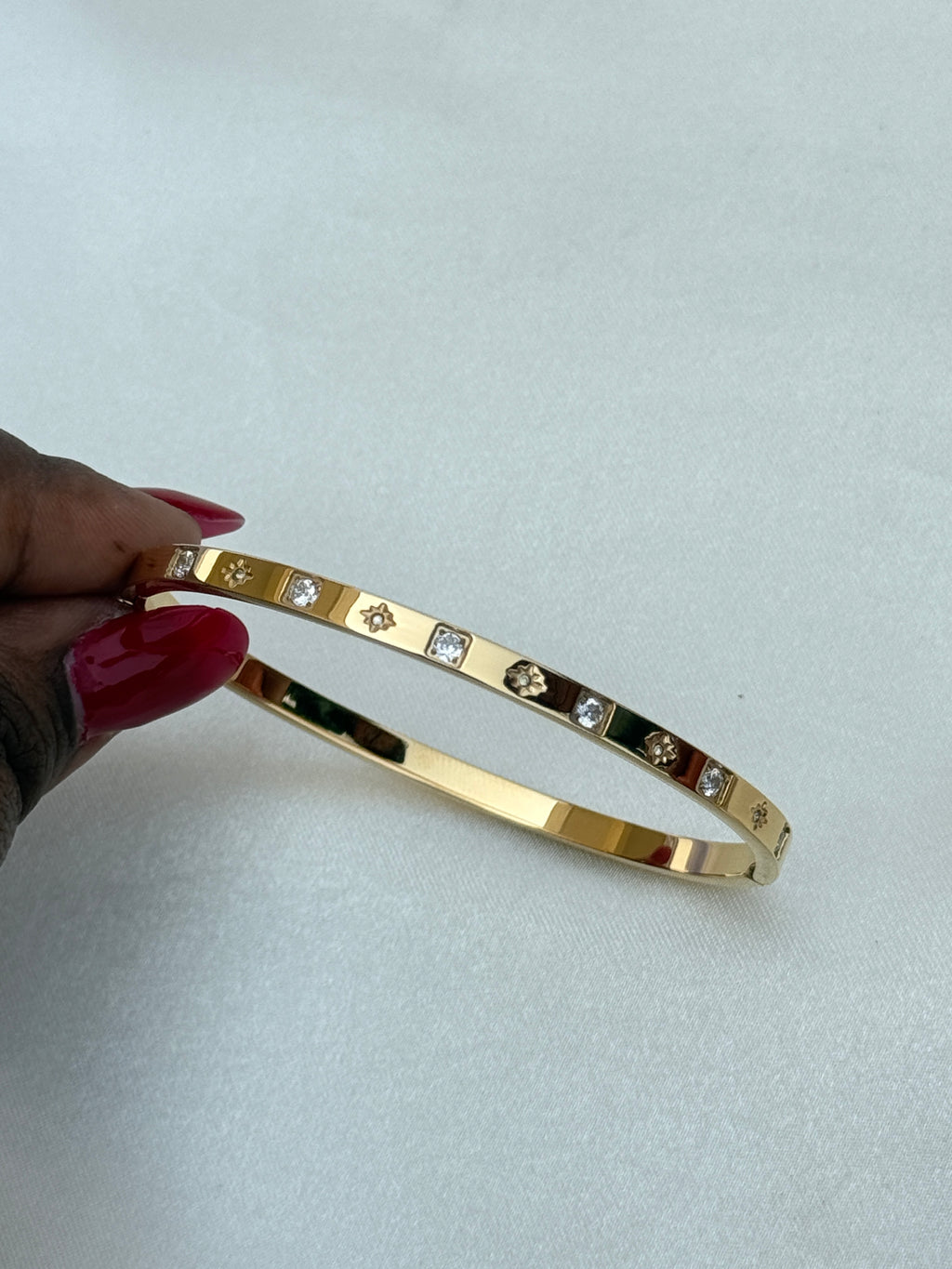 Ab064 anti tarnish 11 stones openable kada bracelet