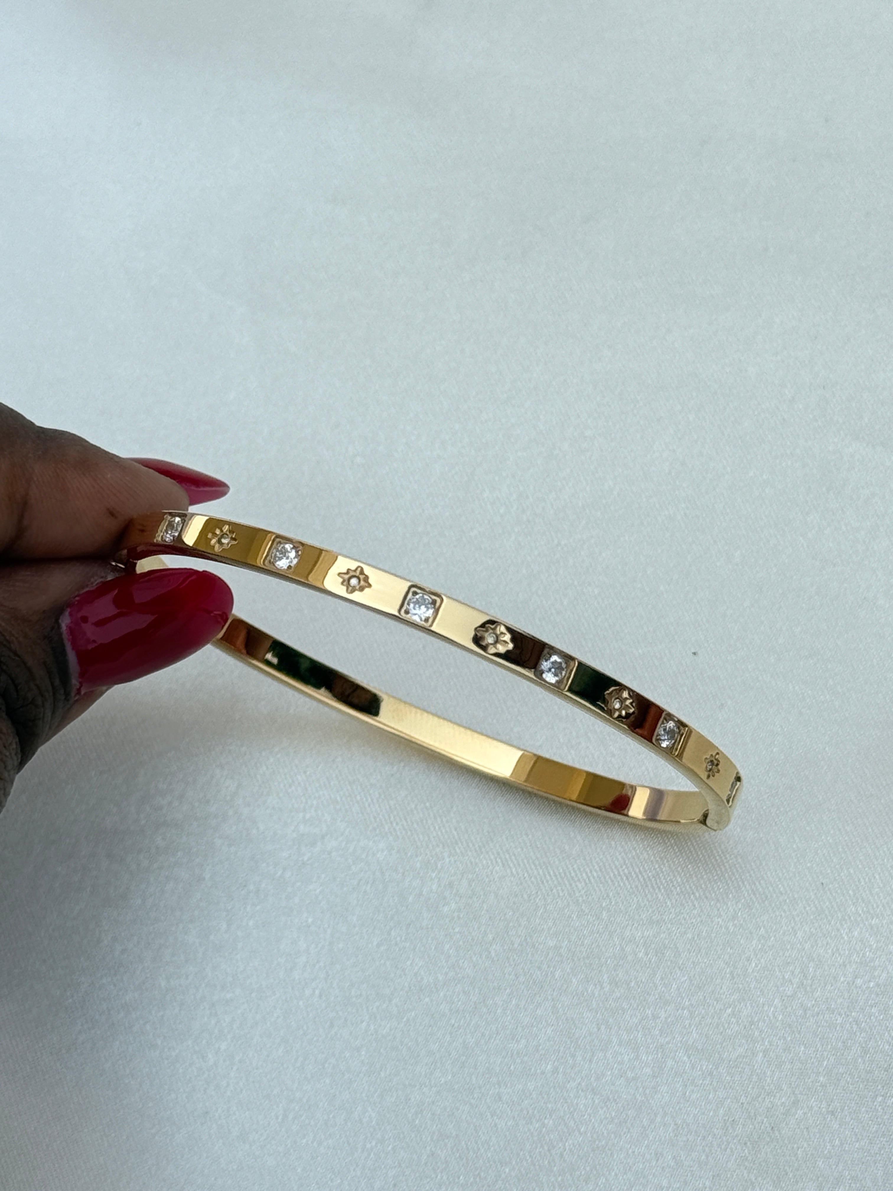 Ab064 anti tarnish 11 stones openable kada bracelet
