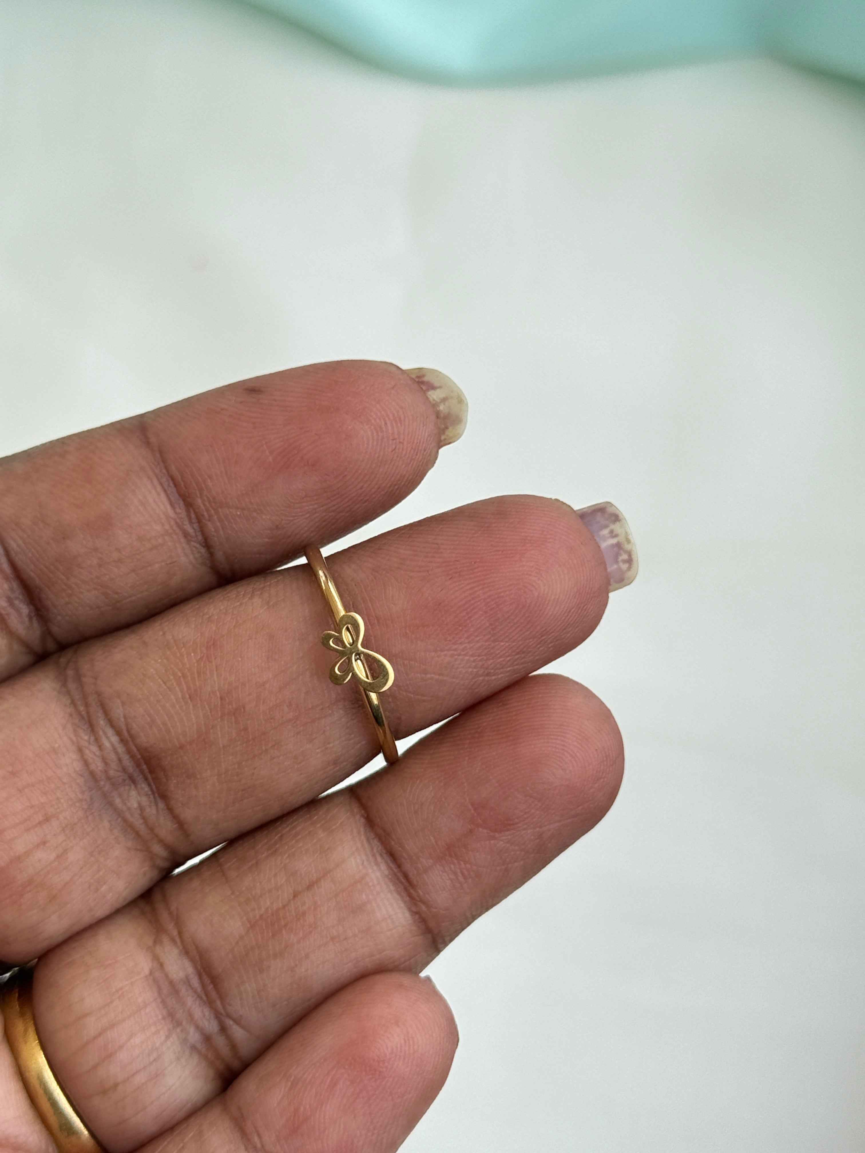 Rg088 anti tarnish butterfly finger rings