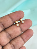PH501 panchaloham small star stone suit back screw earrings