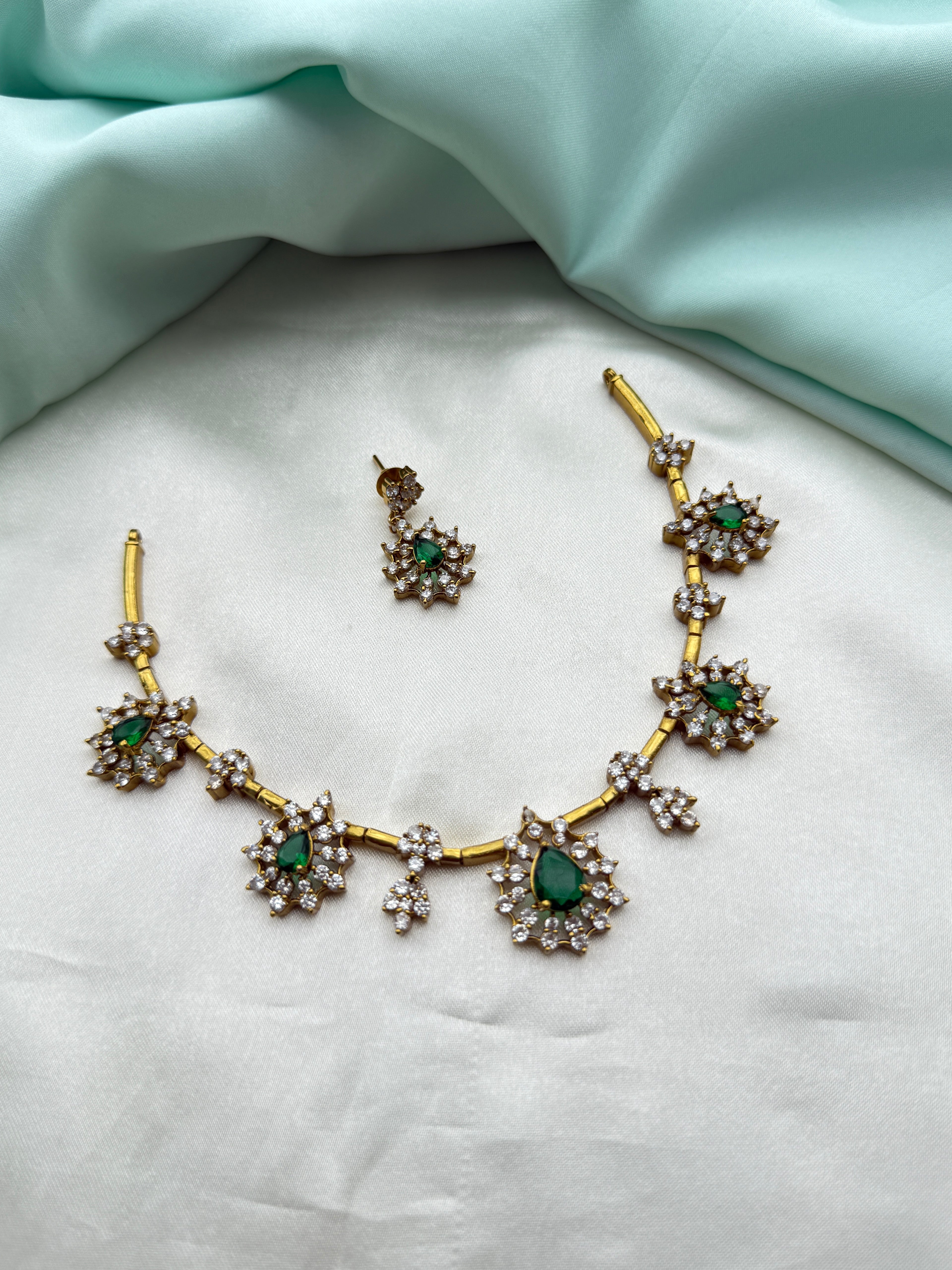 Ns264 multi kante neckset with earrings