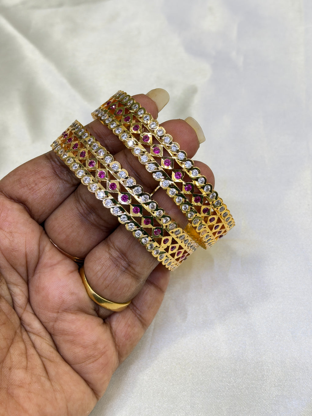 Unique Panchaloham ruby radiance heritage bangles ph622