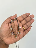 5 flowers 20inches  Blackbeads with studs bb0046