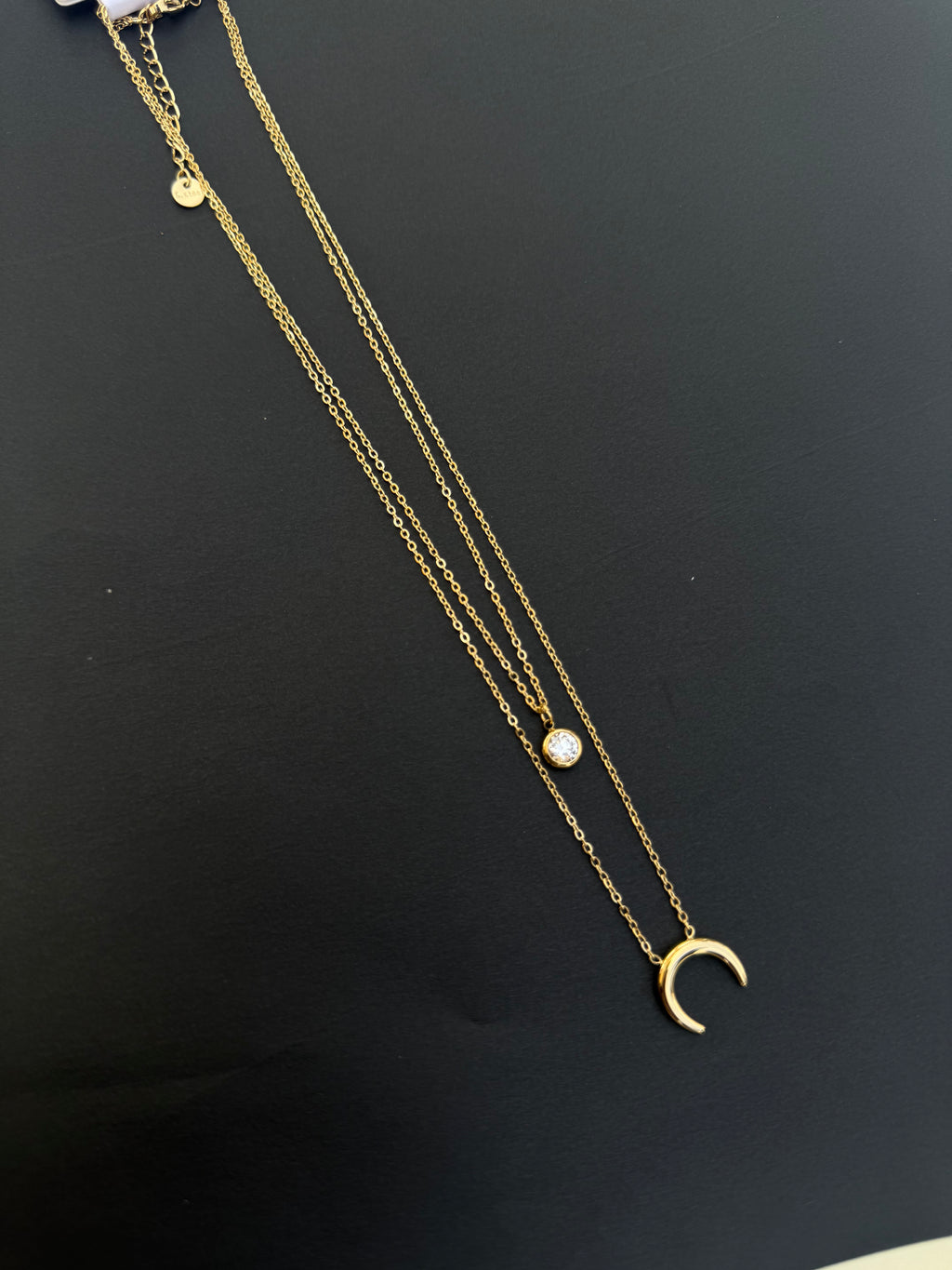 Dc005 2 layers half moon anti tarnish chain