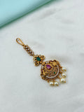 Peacock Multi stones white pearl tikka tk906
