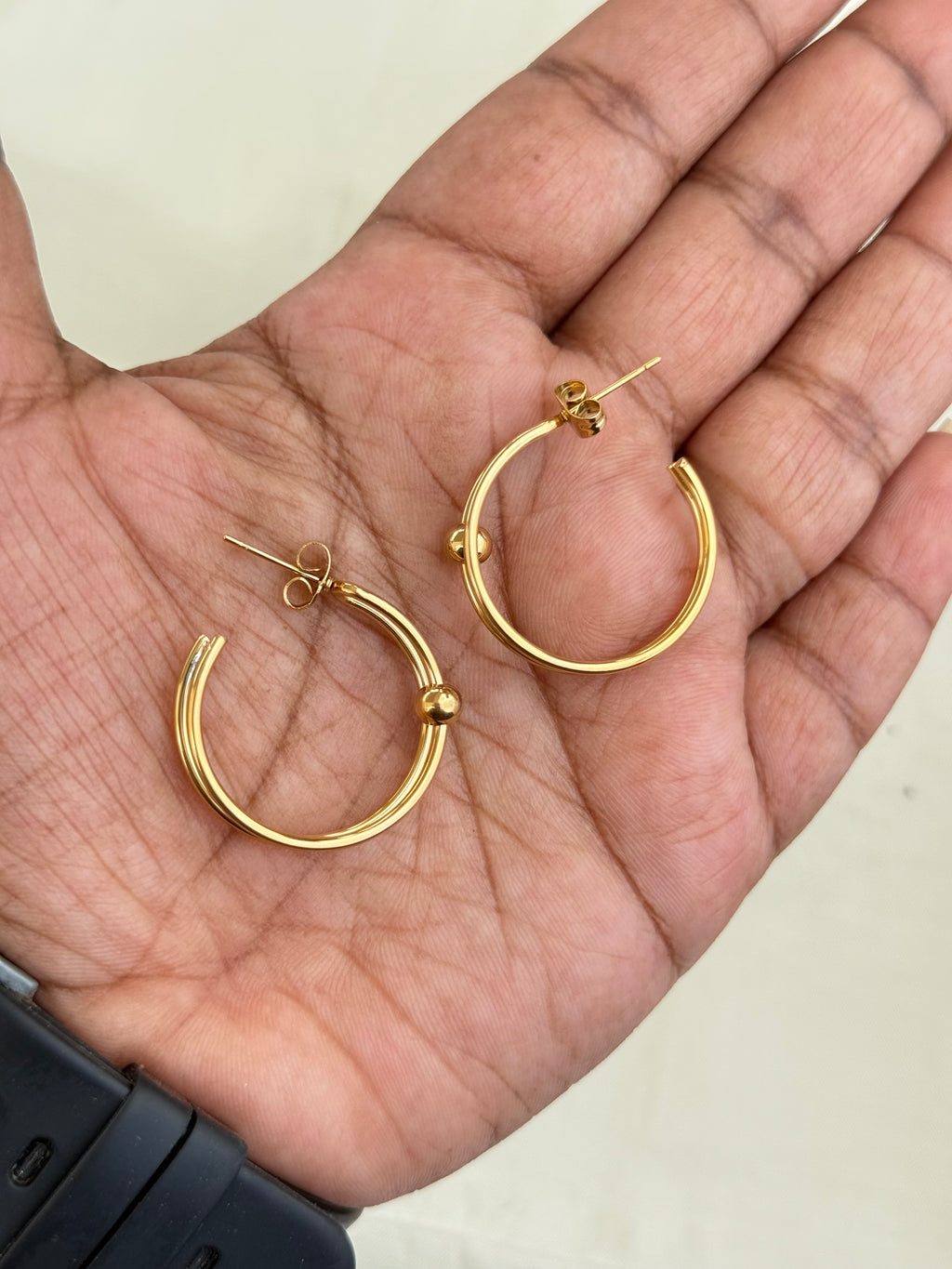 Er012 anti-tarnish hoops Color won't fade