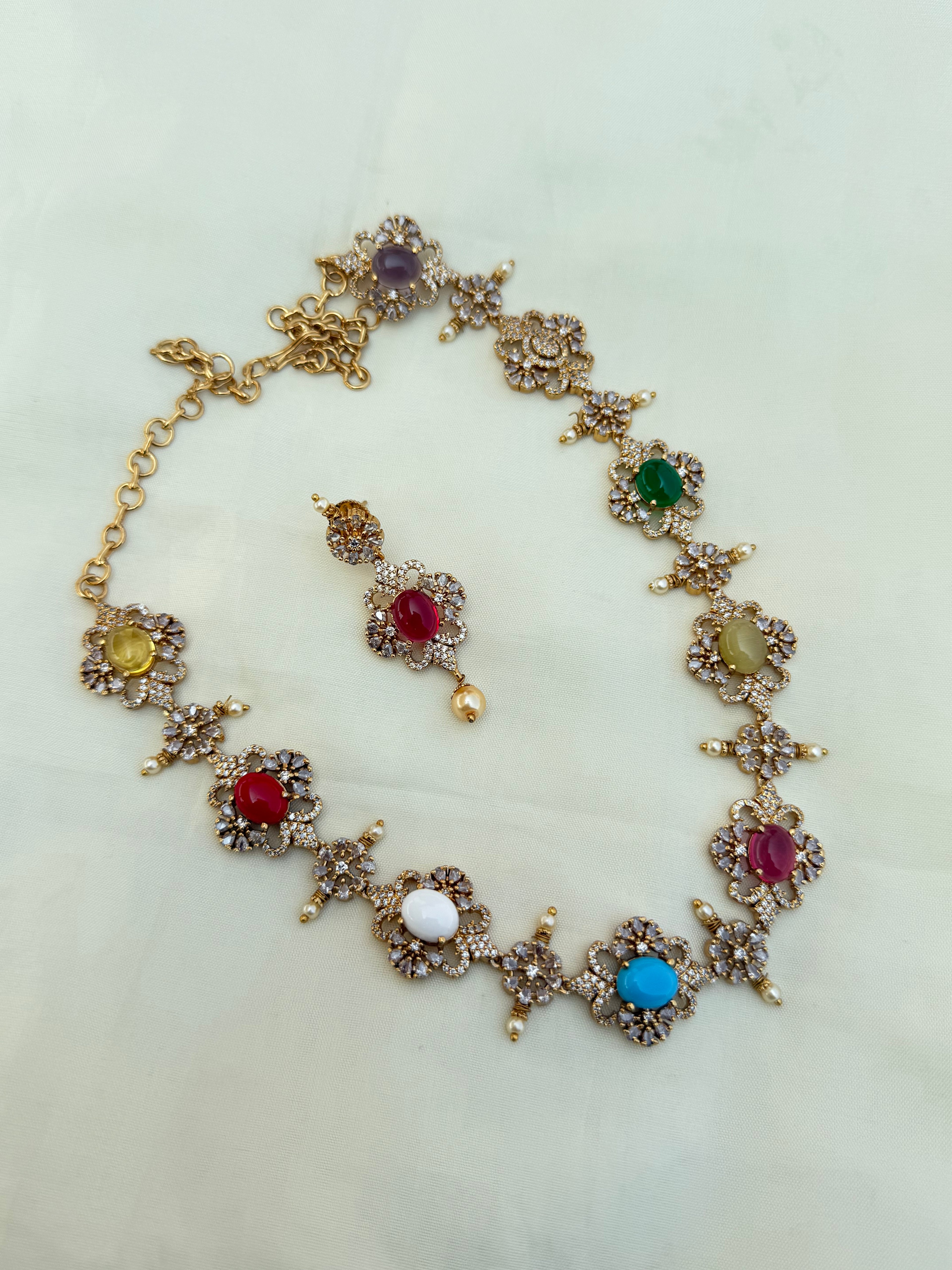 Ns30002 navarathan neckset