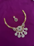 Diamond green pendant Kante neckset with earrings ns297