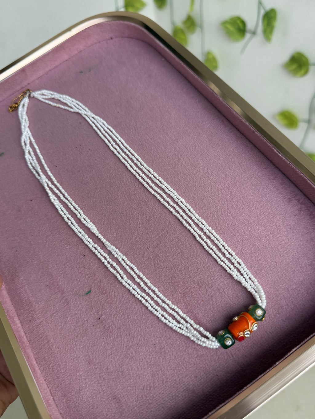 Bb337 sugar Pearl 20inches 4lines Beads chain