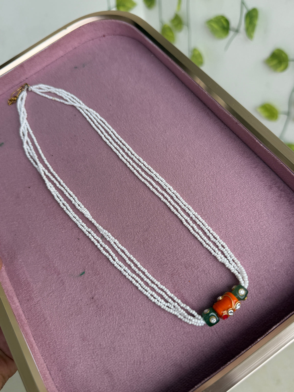 Bb337 sugar Pearl 20inches 4lines Beads chain