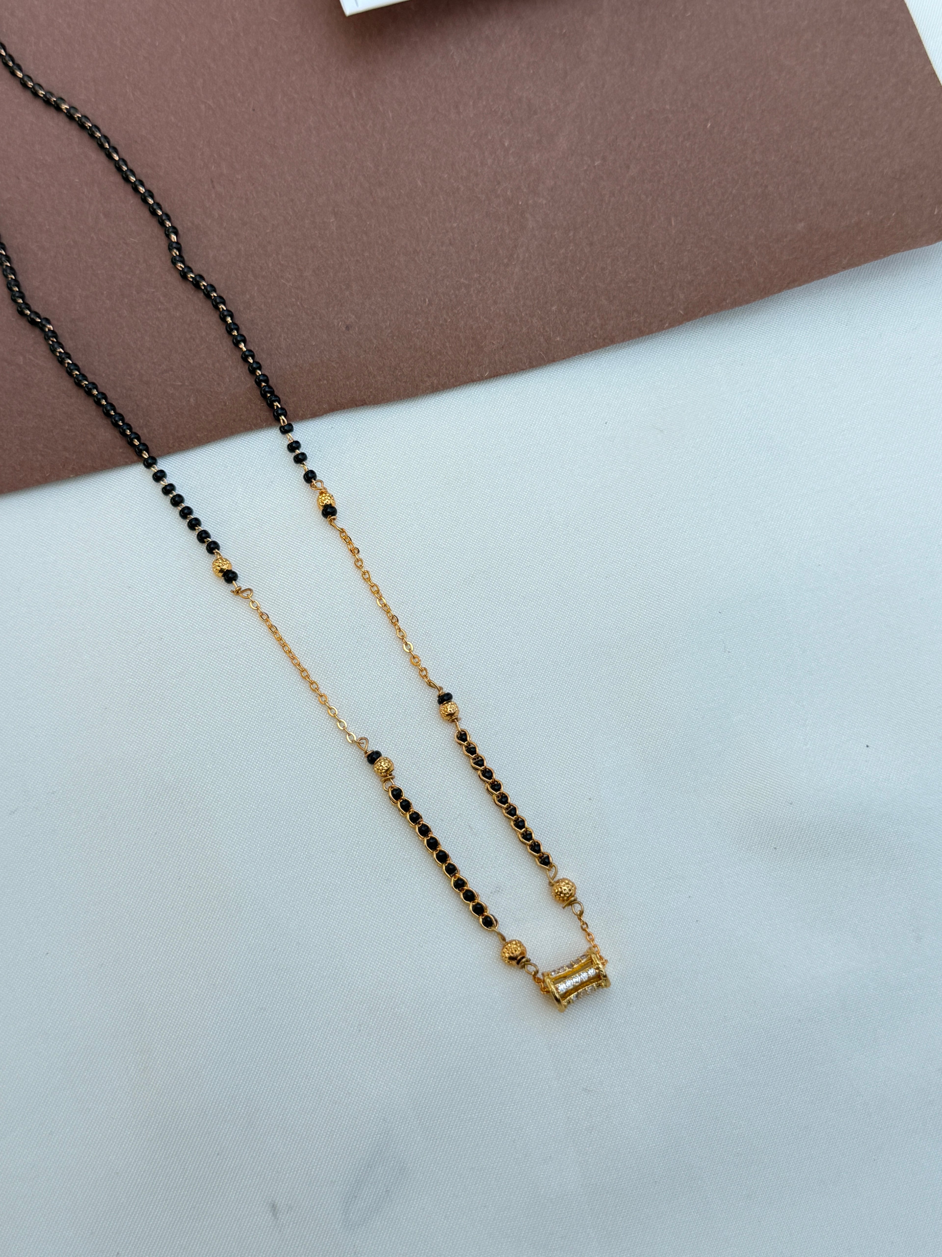 Bb075 18 inches single line black beads
