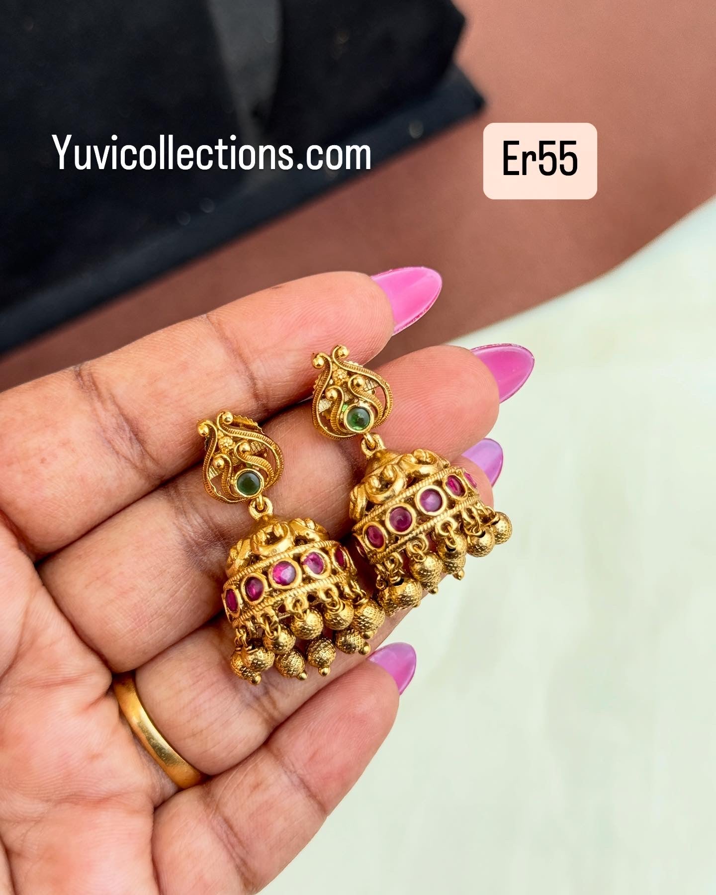 Er55 gold ball Kemp butta earrings
