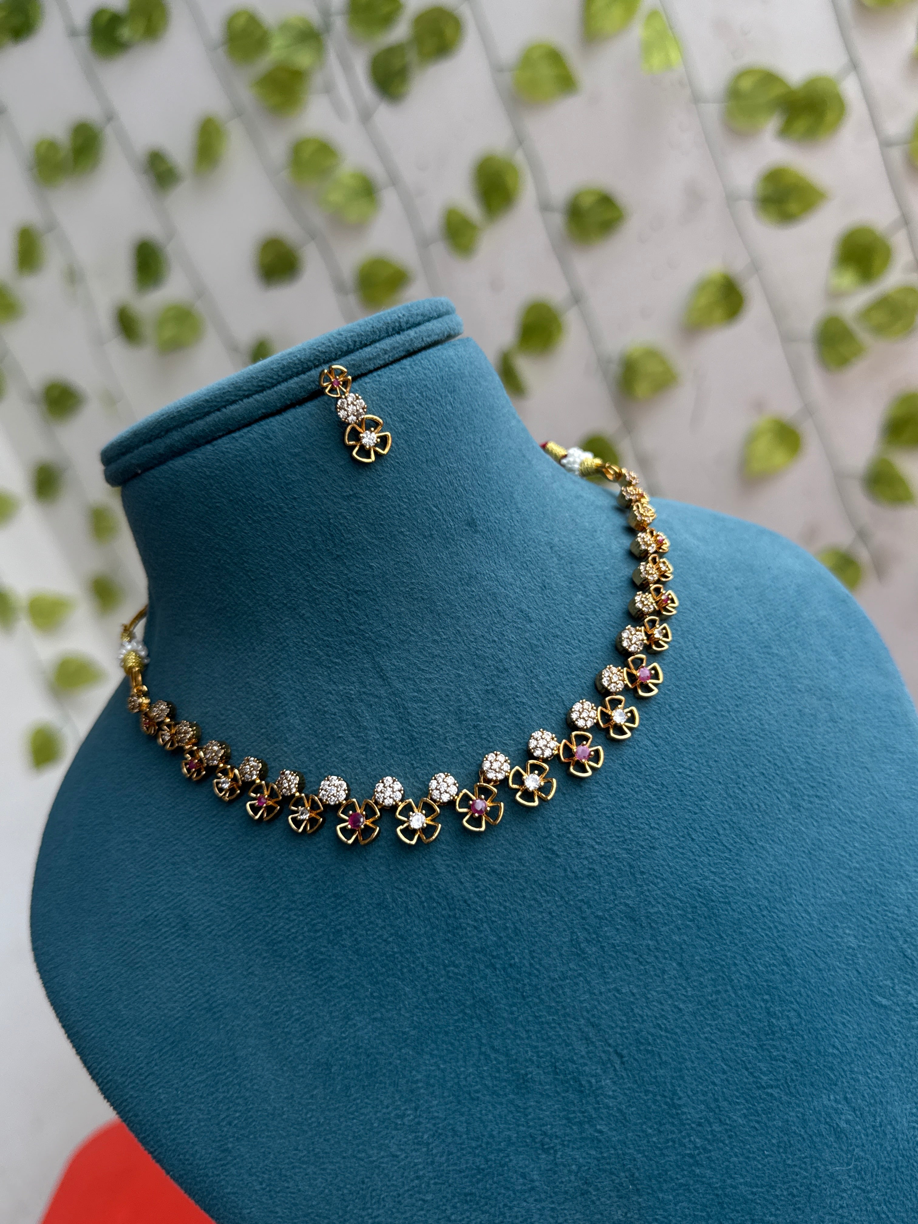 Ns878 flower  design short neckset with earrings