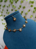 Ns914 cz white stones short neckset with earrings