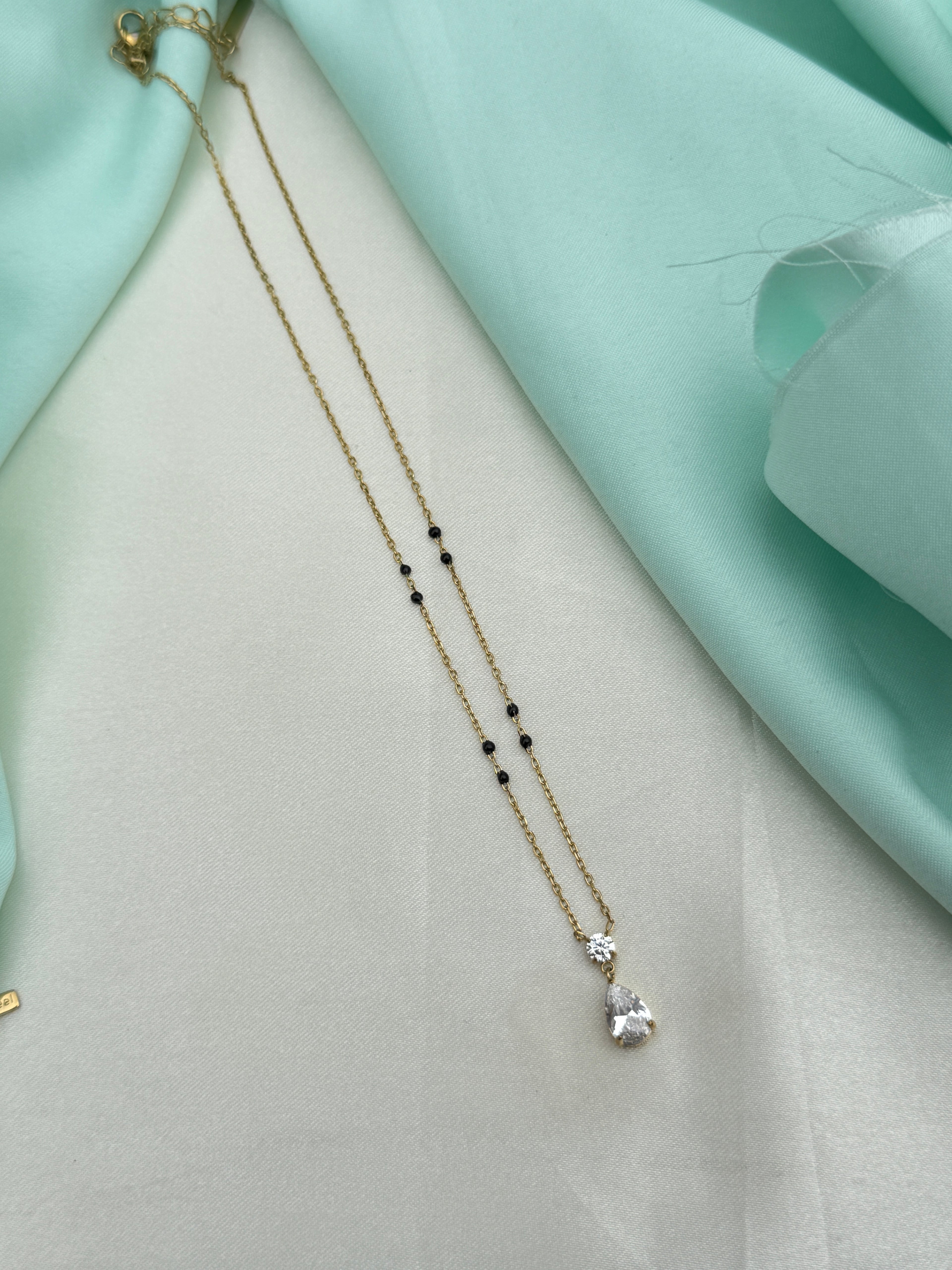 Bb152 anti tarnish 16to18 inches stone blackbeads