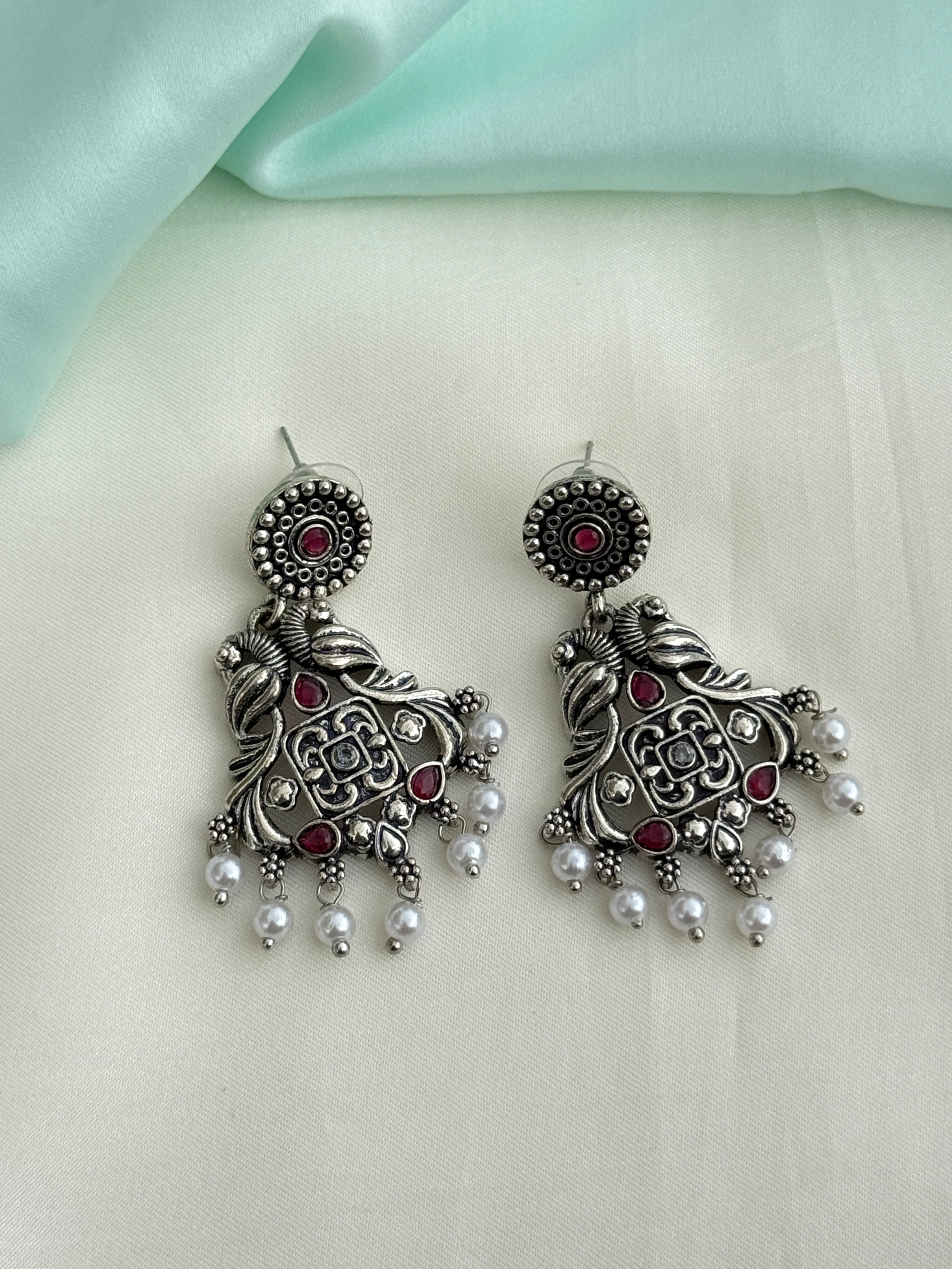 Er210 oxidised chandbalis earrings