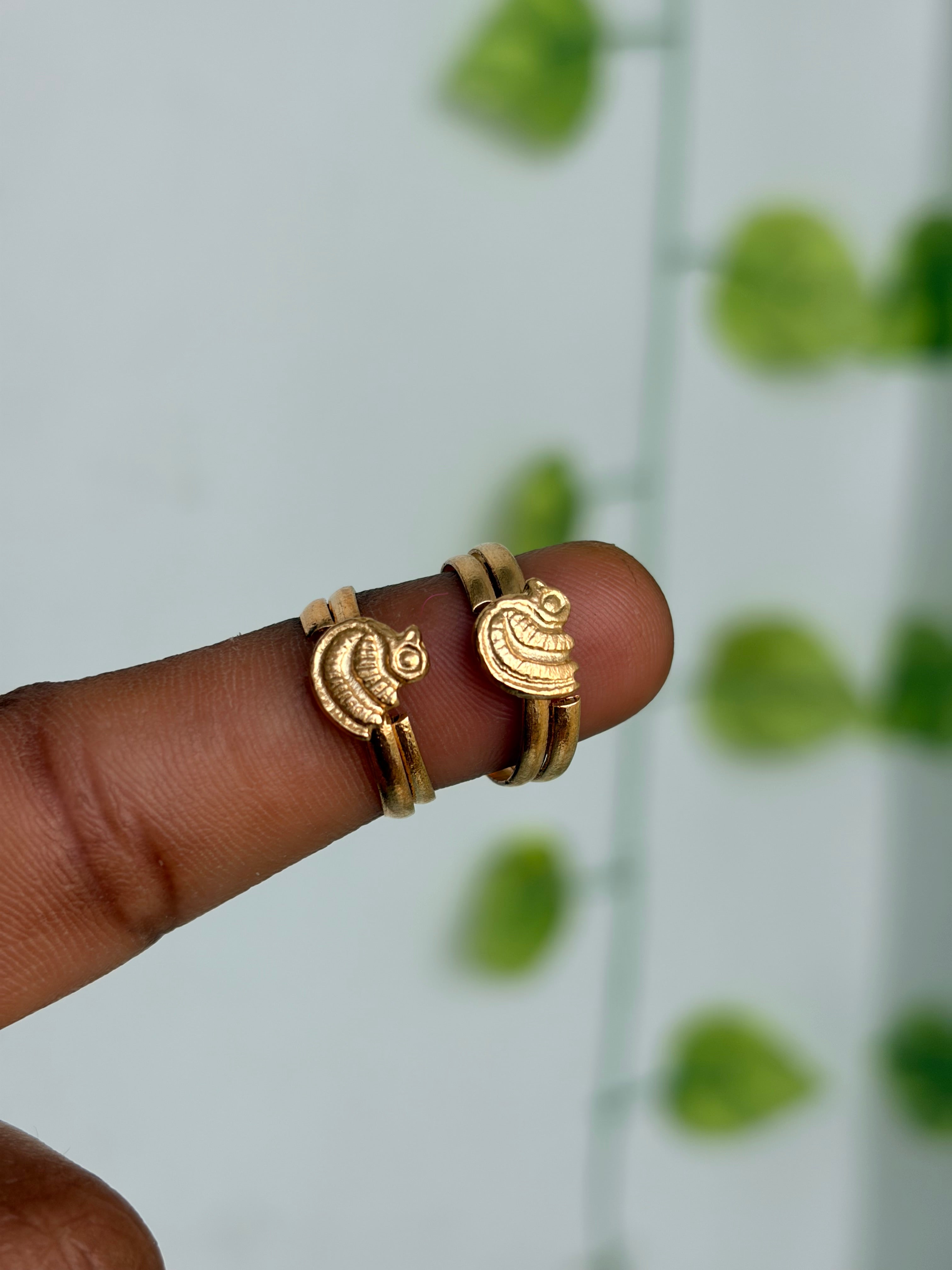 Panchaloham polished duck design toe rings tr024