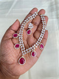 5 drops diamond finish Neckset NS30099