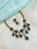 Emerald Green Kundan Neckset with Earrings Ns257