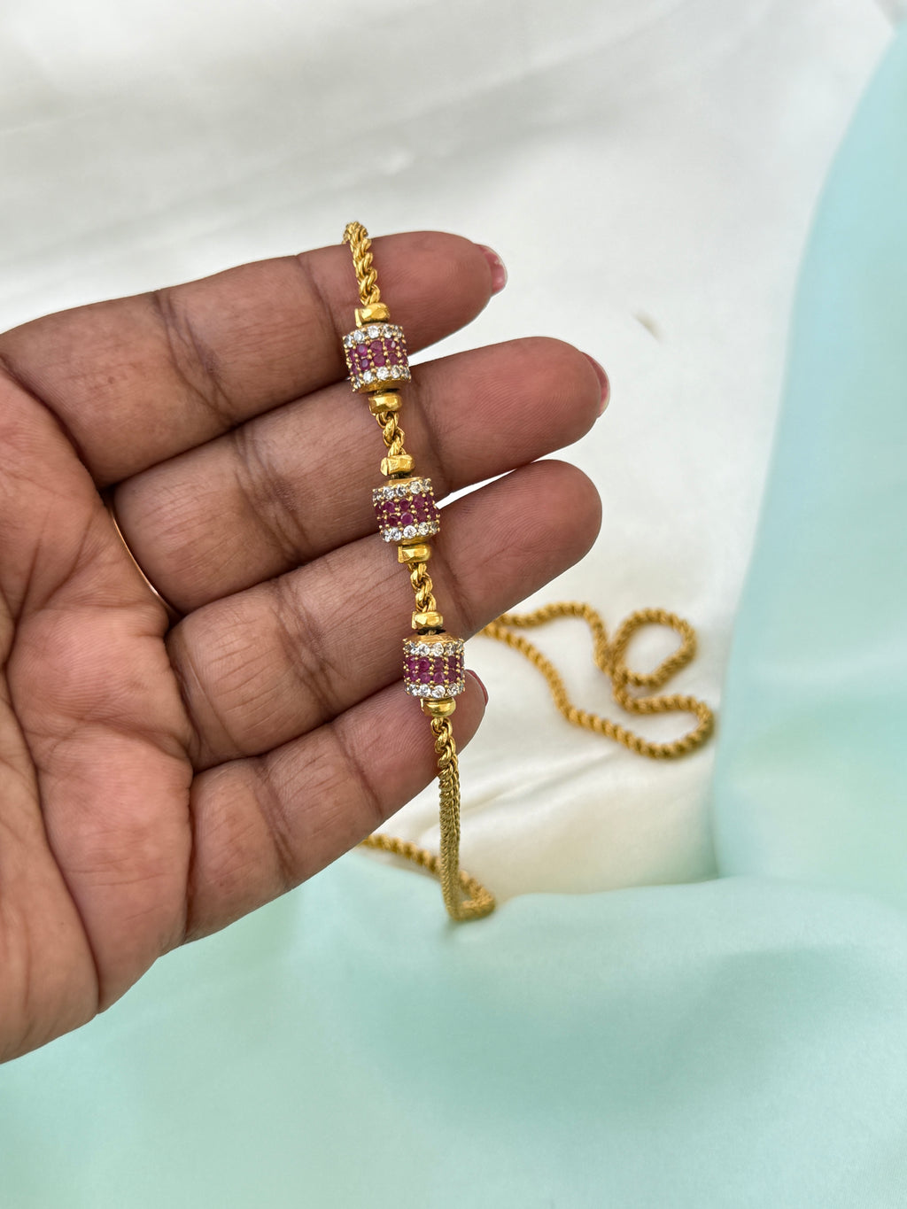 Tc053 Panchaloham unpolished 26 inches thali chain