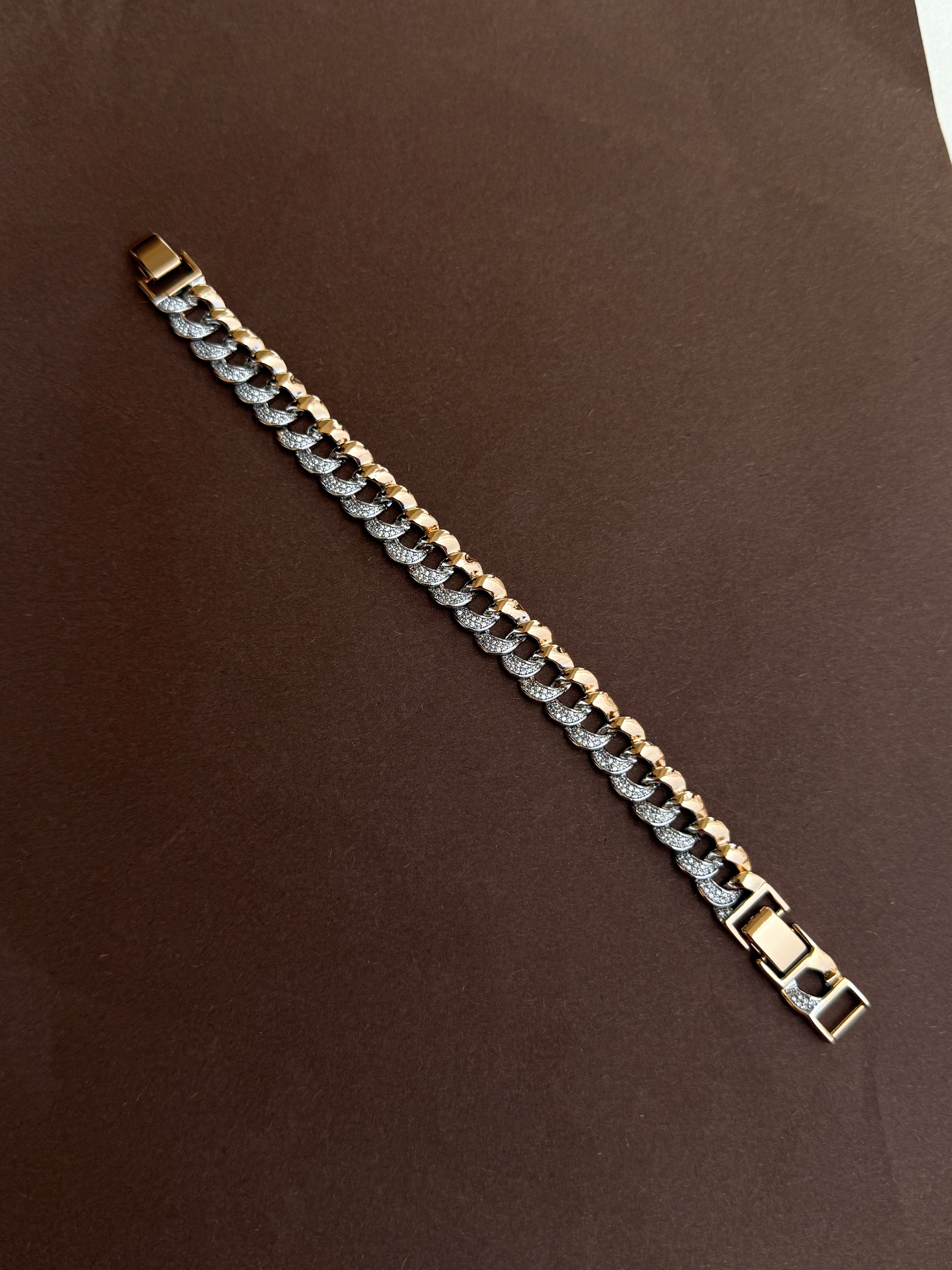 Mn008 anti tarnish bracelet rose gold and silver men’s bracelet