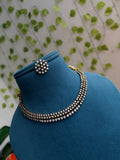 Ns246 White stones Short Neckset with Earrings