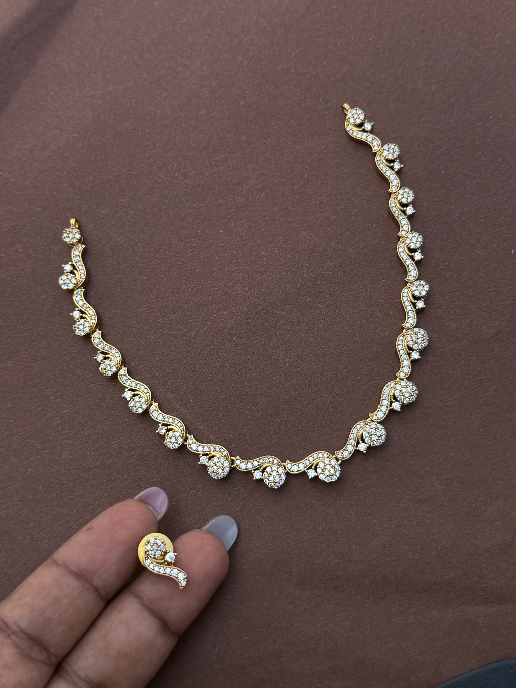 Ns600 cz stone short neckset suits for kids and adults