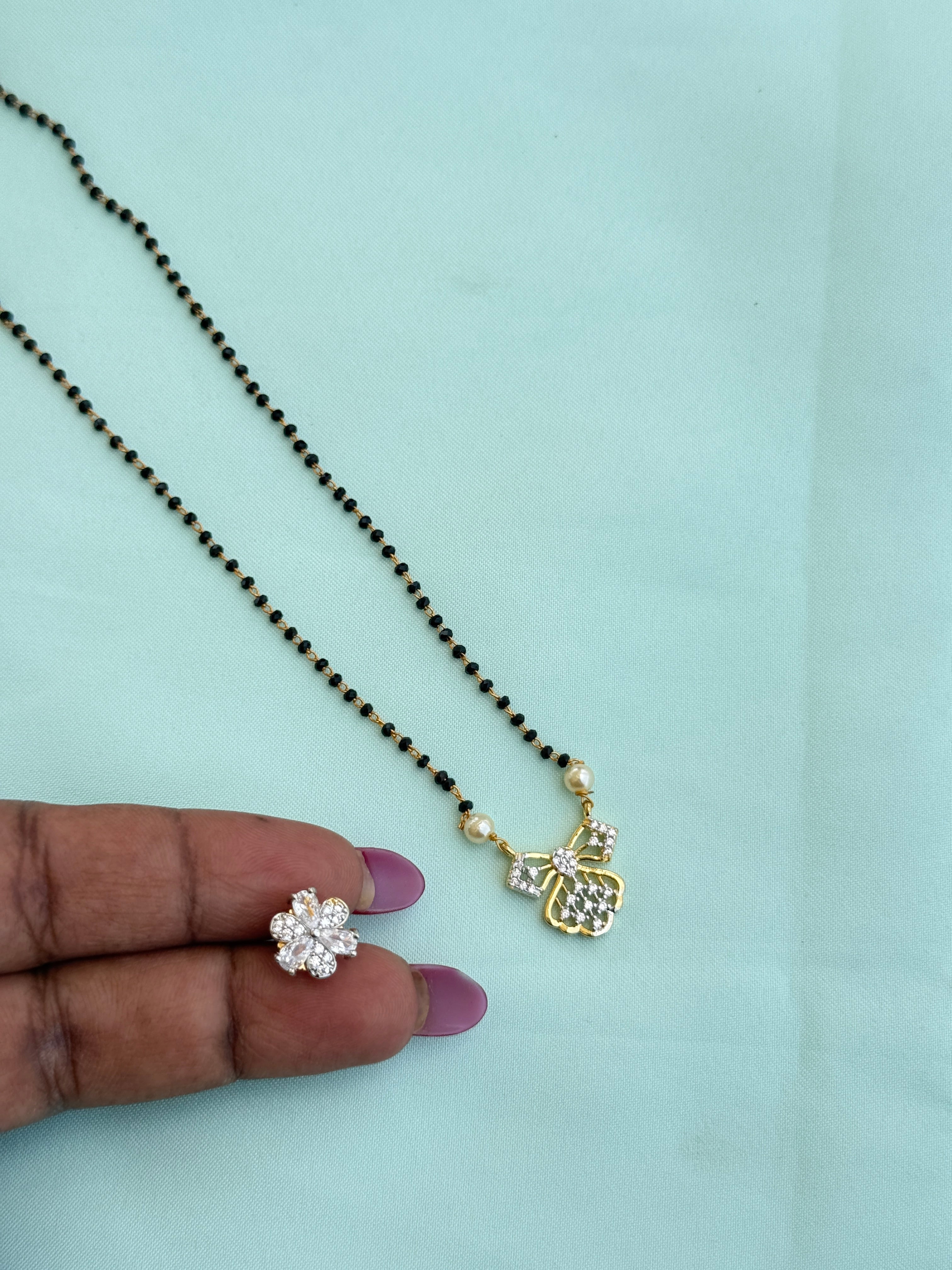 Bb122 18 inches single line black beads