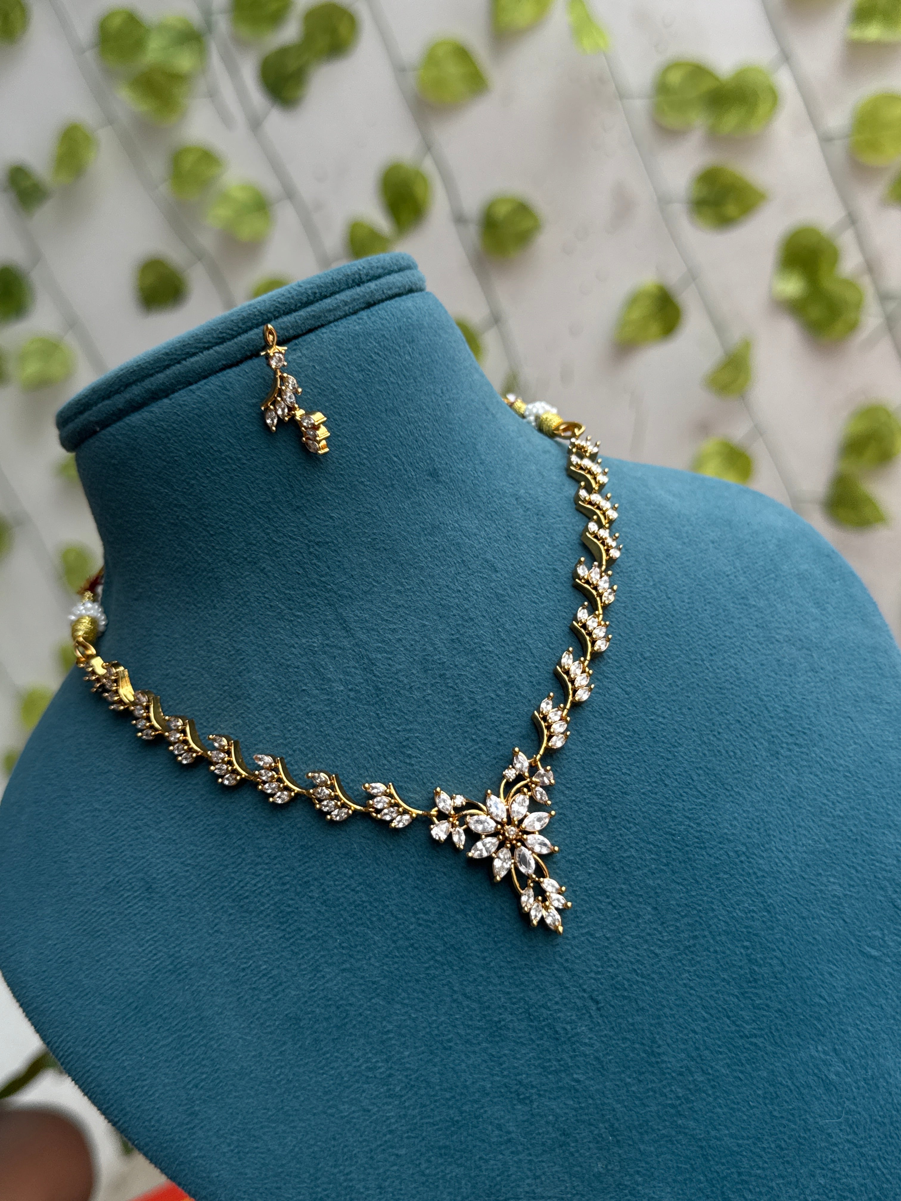 Ns877 flower design pendant short neckset with earrings