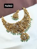 Ns362 nakshi moissanite beautiful heavy neckset