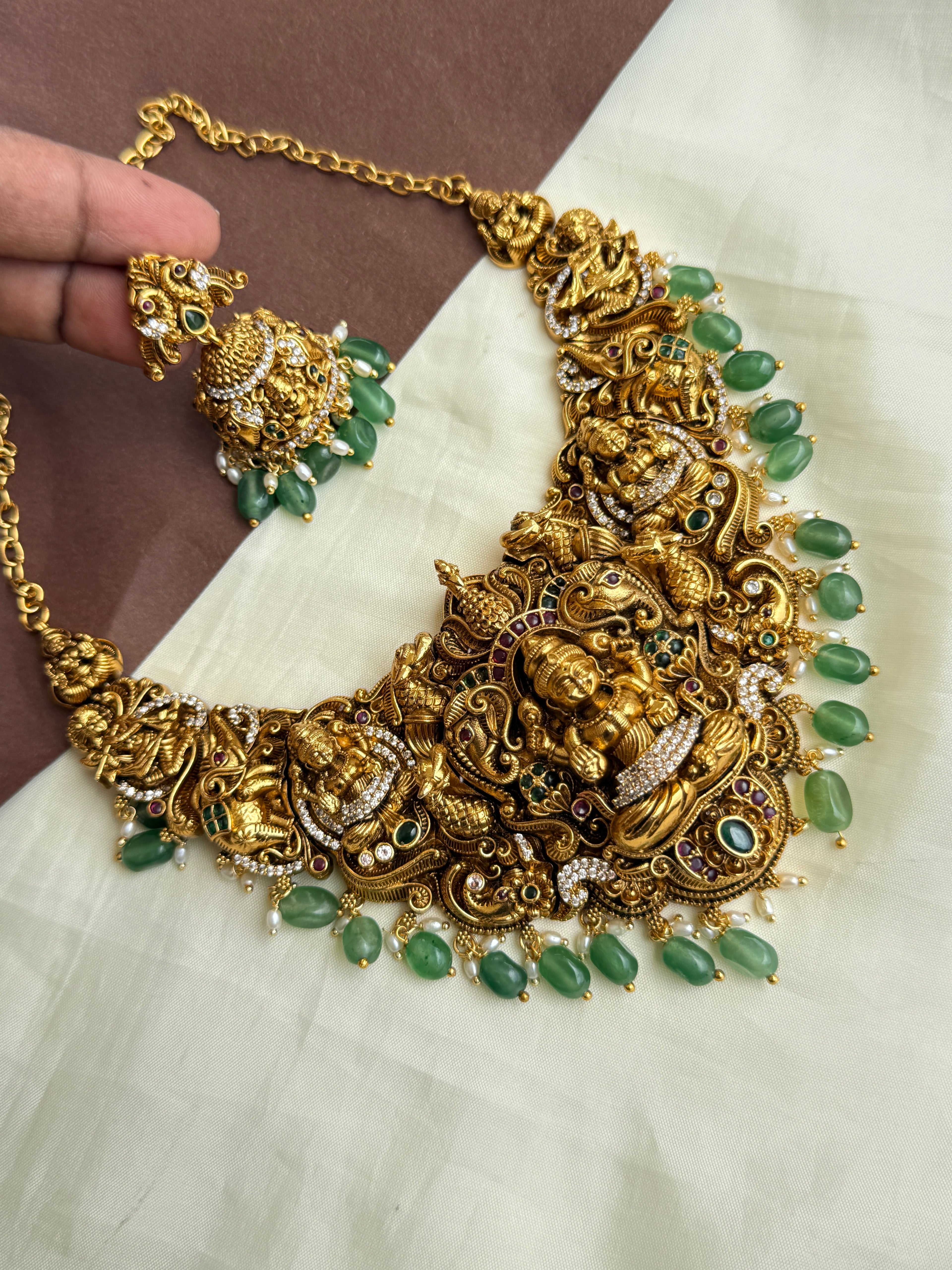 Ns316 3D nakshi Lakshmi Devi neckset