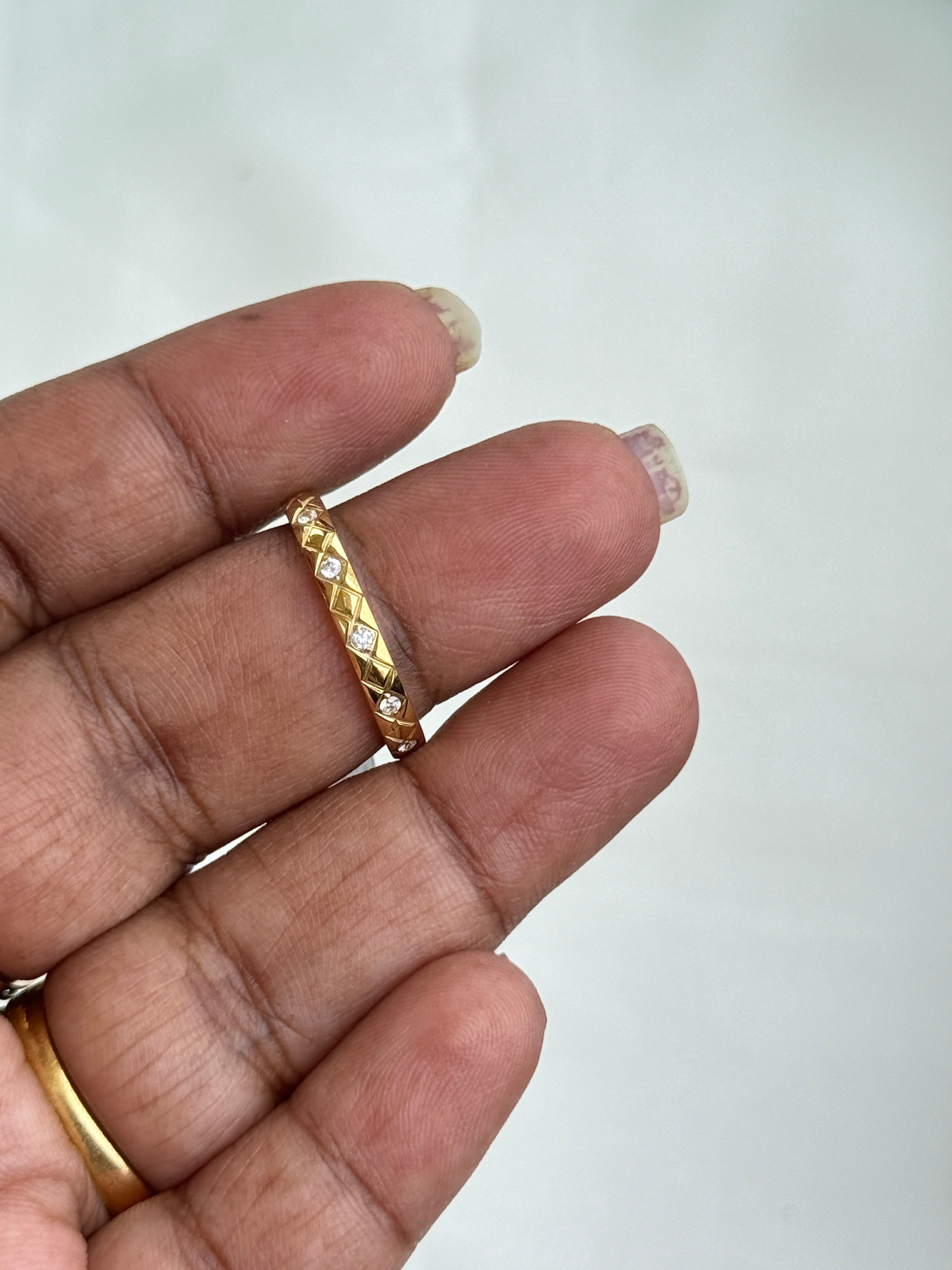 Rg092 anti tarnish stone design finger rings
