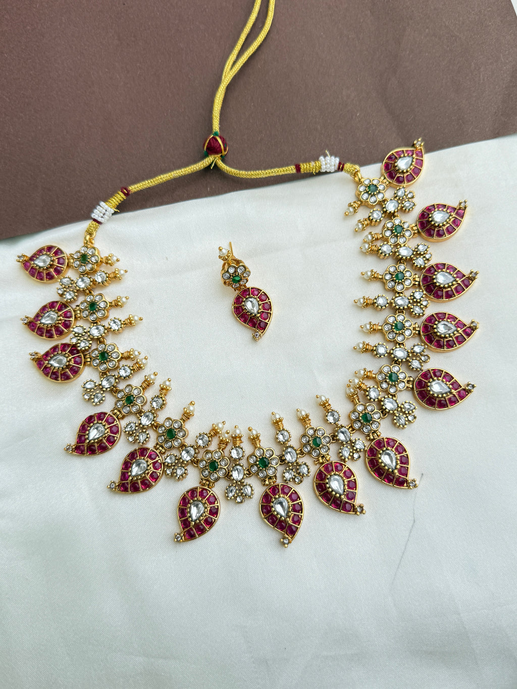 Ns534 mango neckset with moissanite