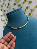 Ns909 stones gold kante neckset with studs