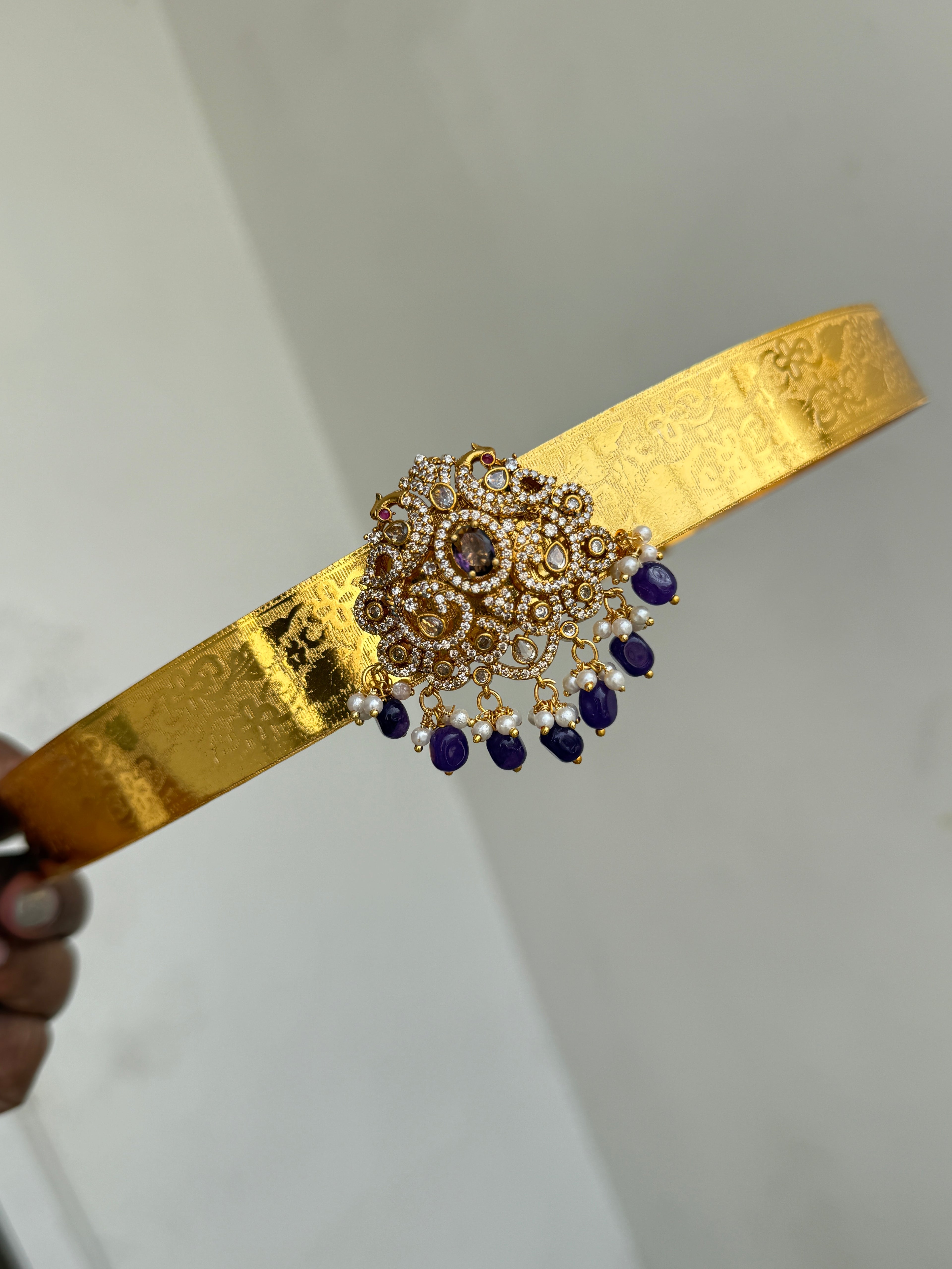 Hb602 adults texture hipbelt with purple beads