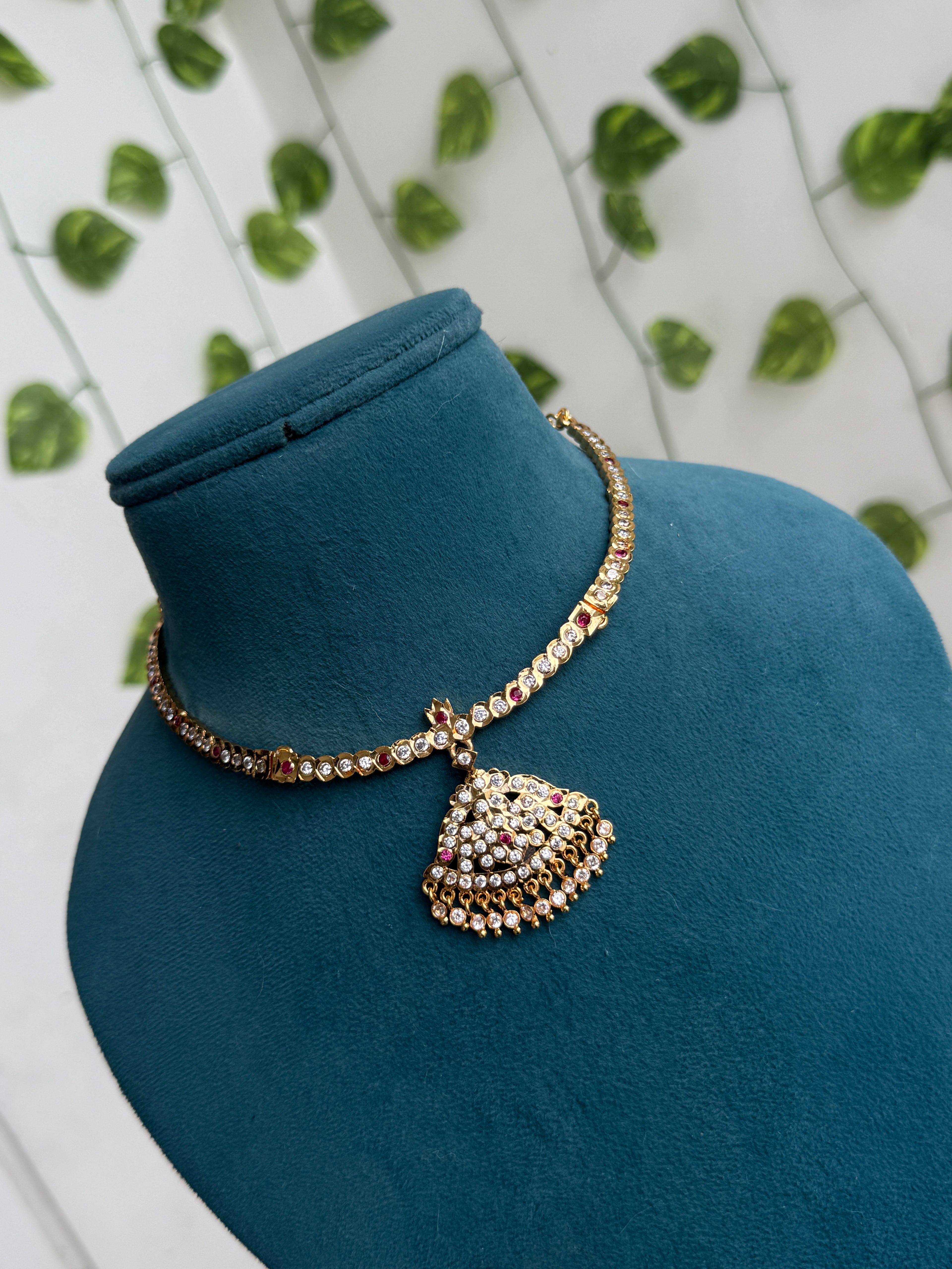 Ph396 panchaloham polished multi kante neckset