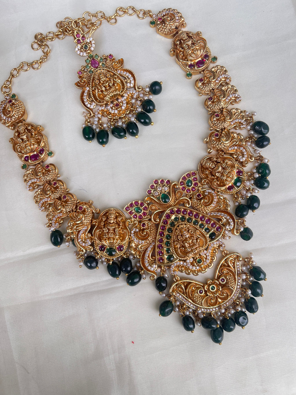 Nakshi combo..! Small neckset and long haram with earrings