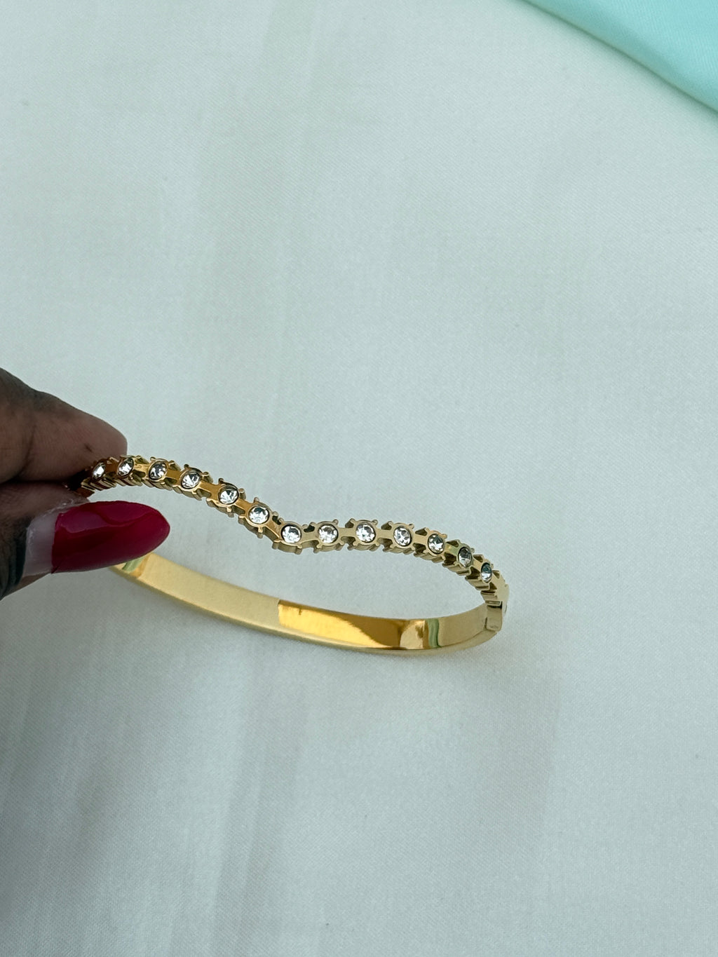 Ab549 anti tarnish stones openable kada bracelet