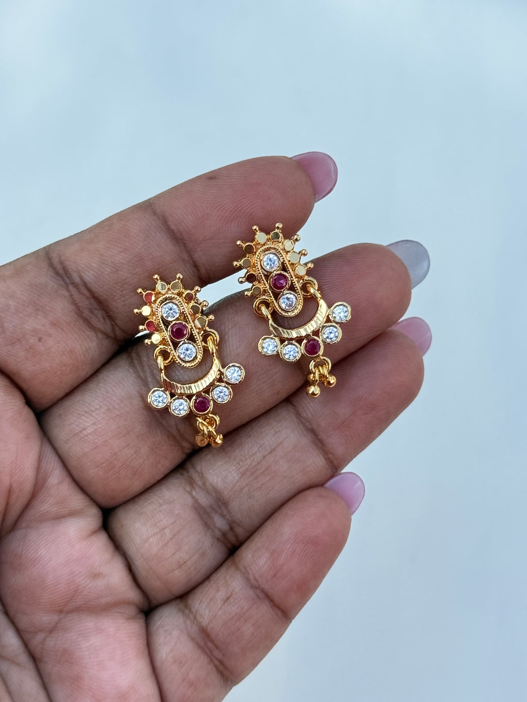Ph179  panchaloham hanging back screw earrings