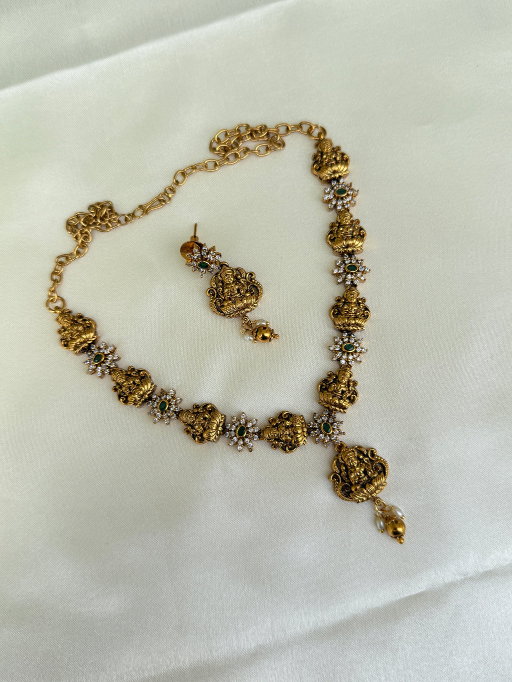 Ns303 Lakshmi devi nakshi neckset suits for kids and adults