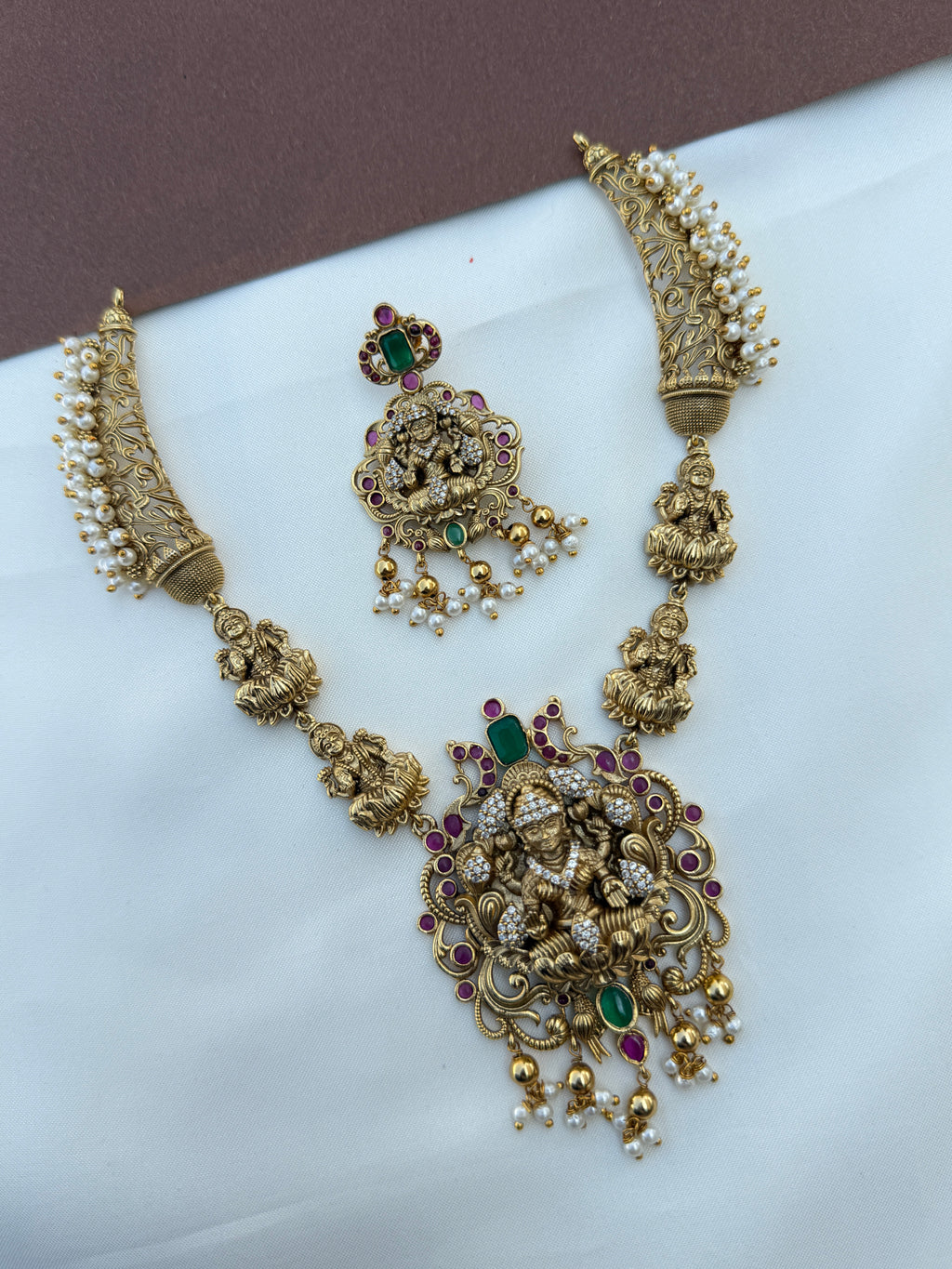 Ns616 peacock Lakshmidevi nakshi neckset