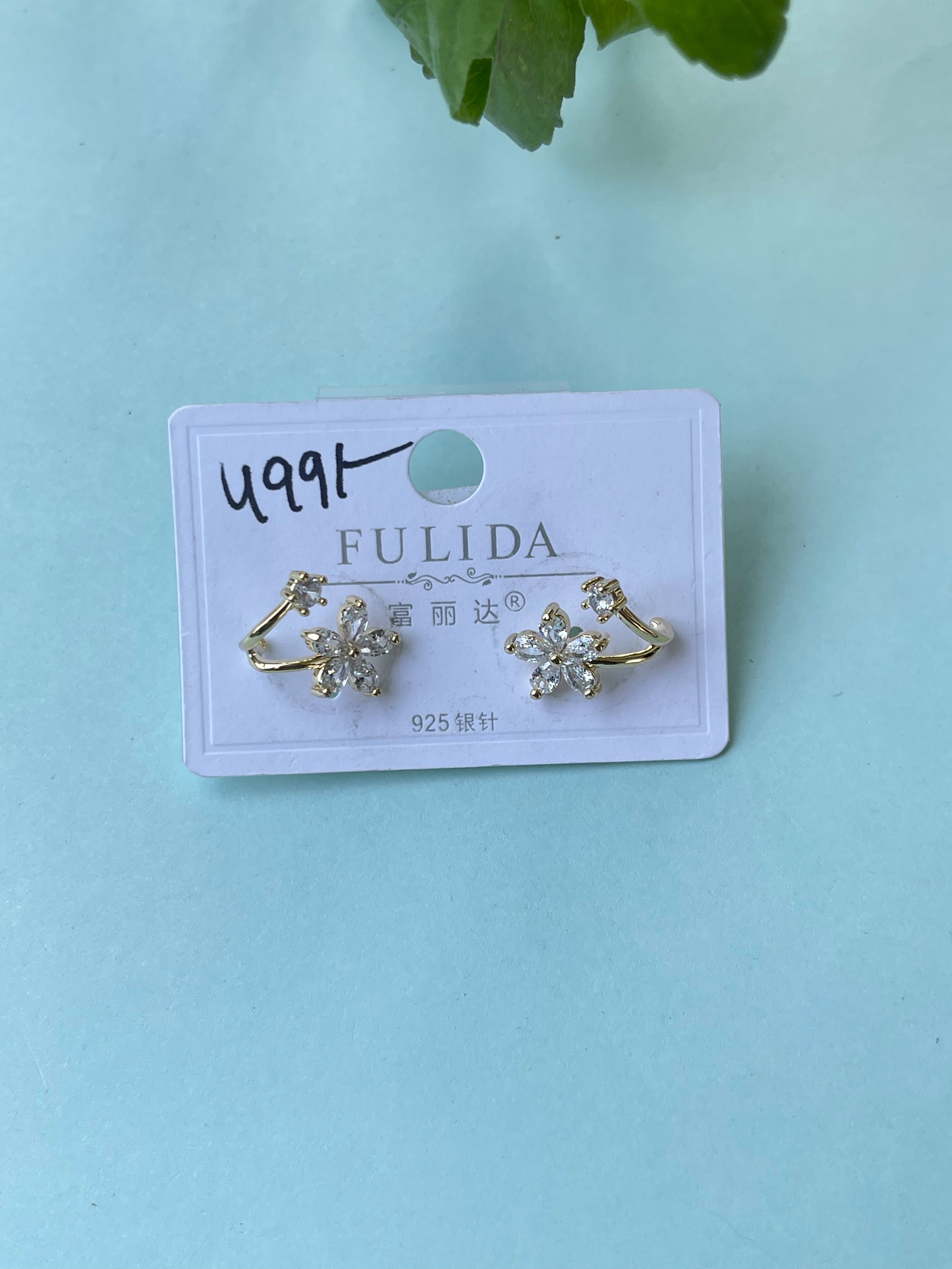 Flower earcuff studs in 3 colors