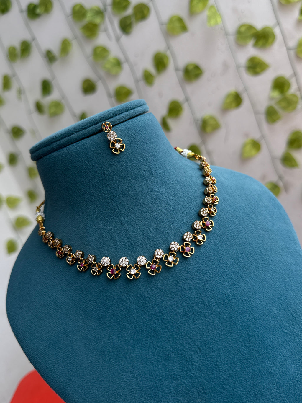 Ns878 flower  design short neckset with earrings
