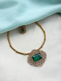 Ns843 green pendant kante Neckset with studs