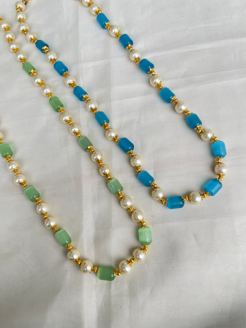 18inches mint & green beads
