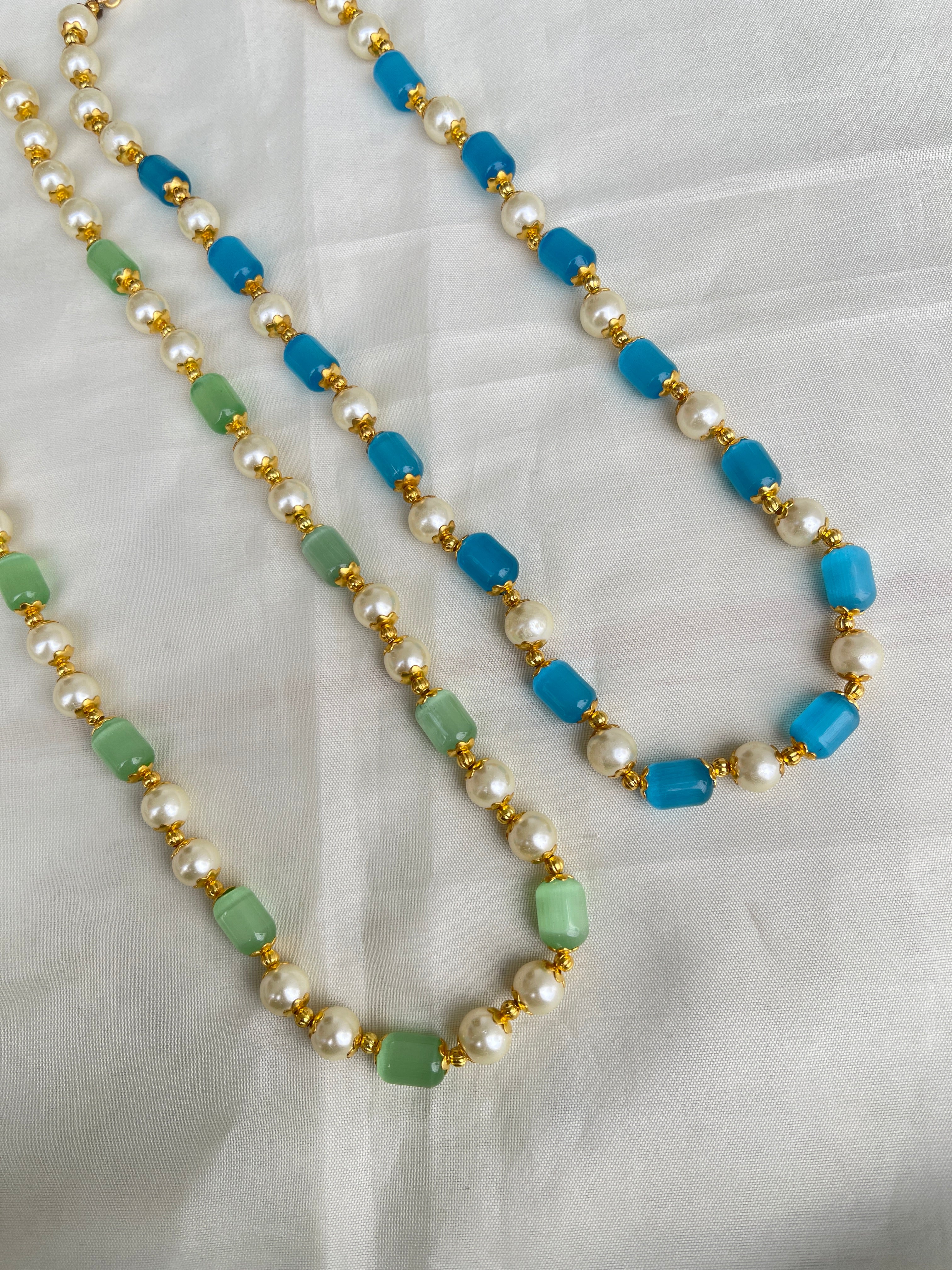 18inches mint & green beads
