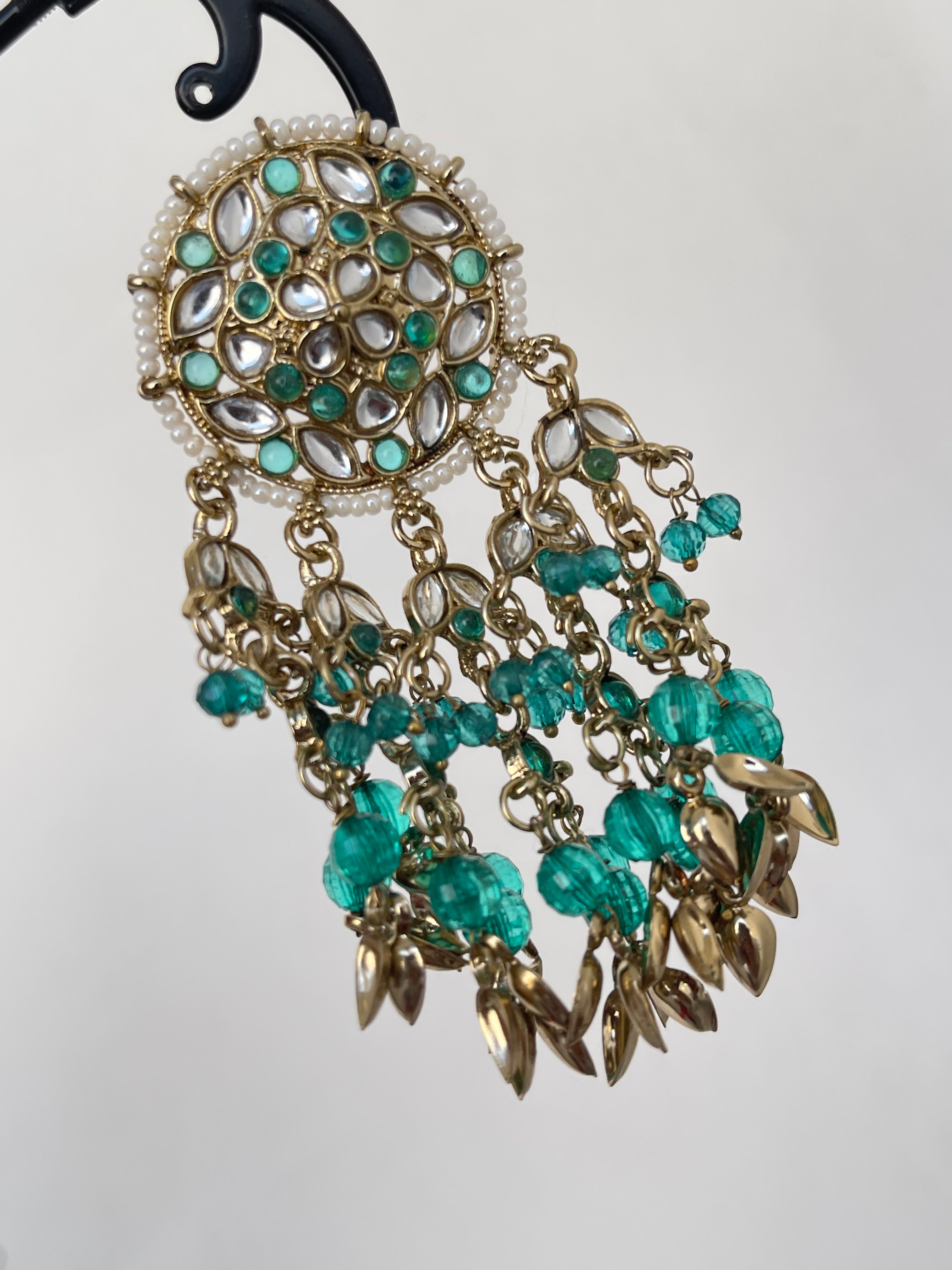 3 inches circle Kundan hanging tassels Meenakari