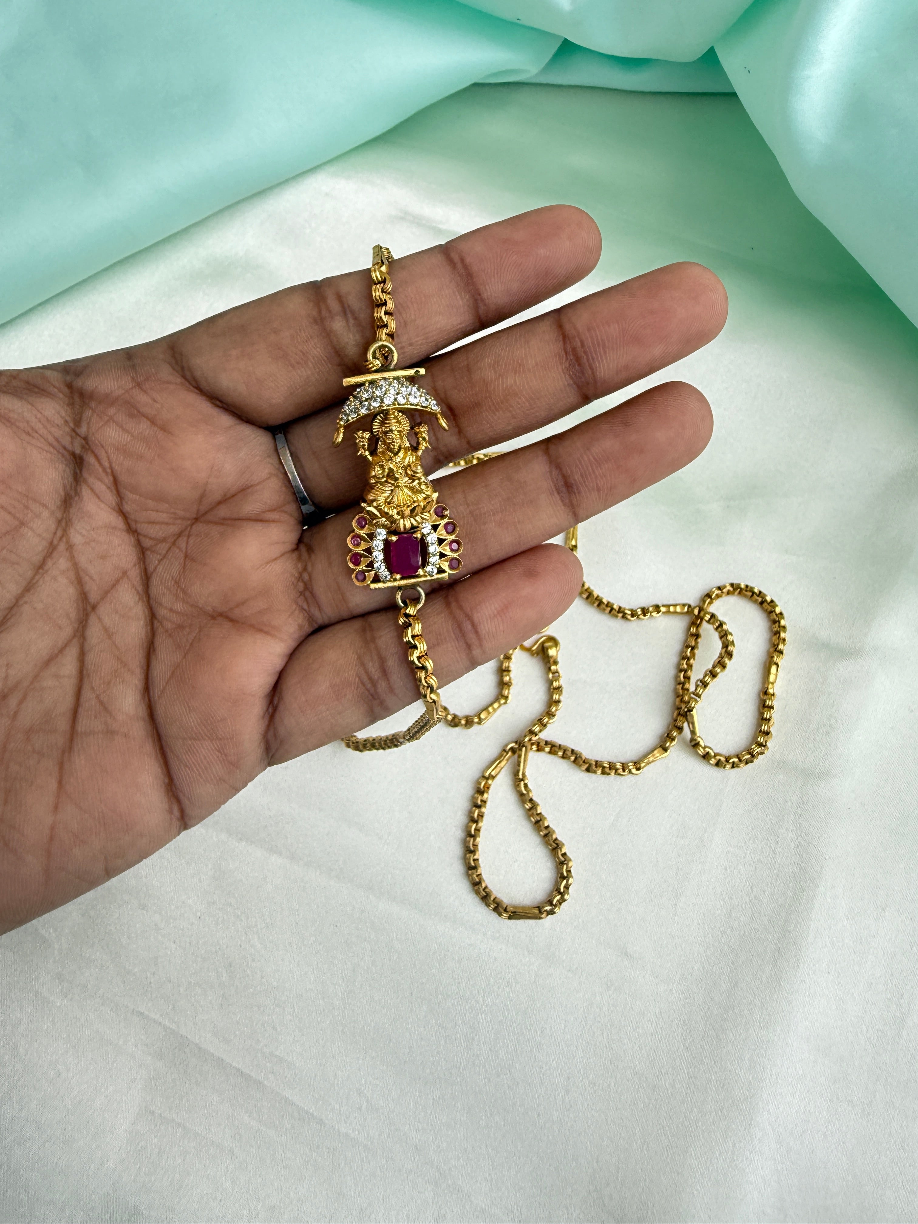 Tc051 Panchaloham  unpolished 27 inches thali chain