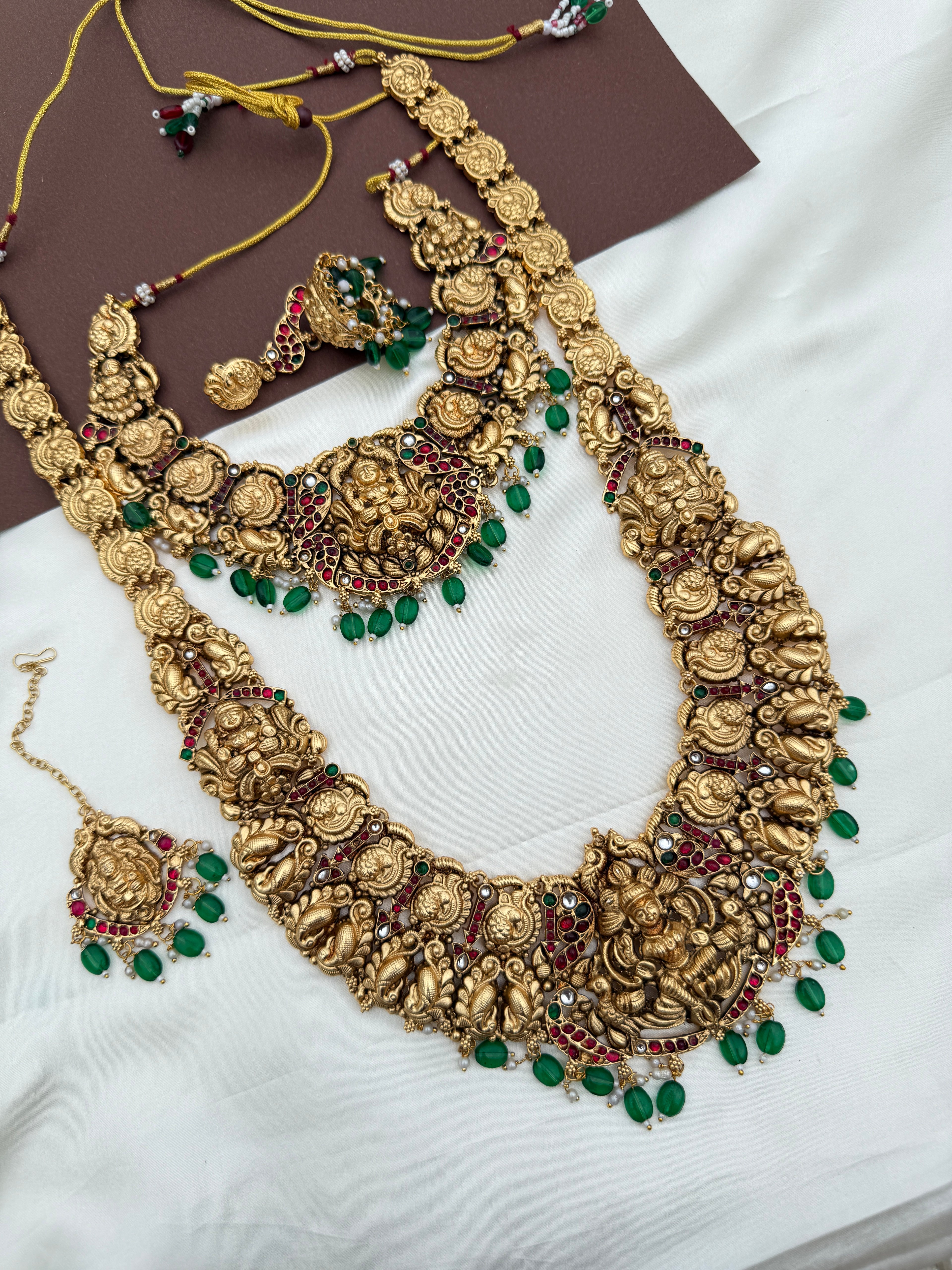 Bs108 heavy lakshmi devi kemp bridal set